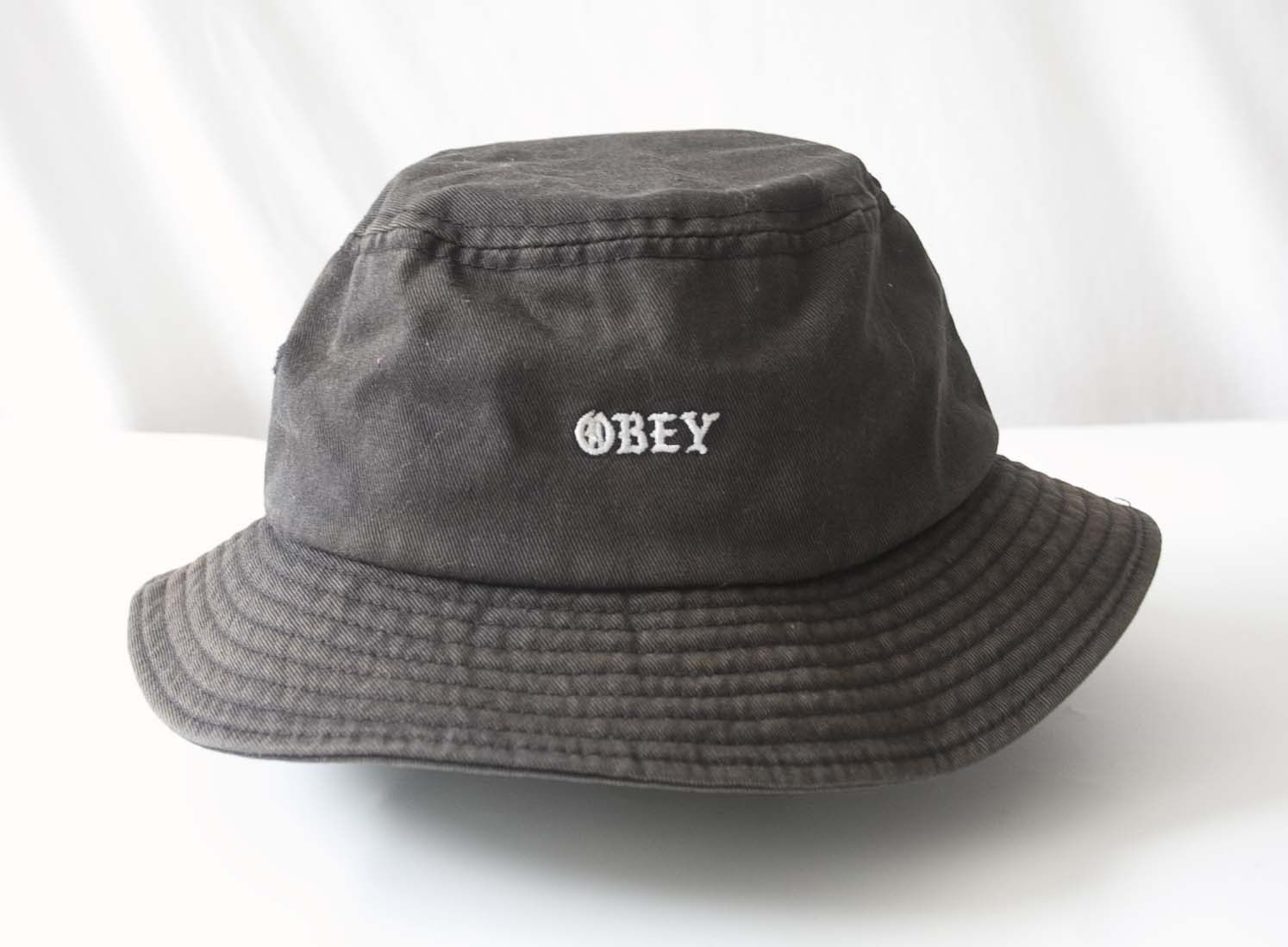 Obey Obey Bucket Hat Fading Size S/M Dark Gray Spell Out Size ONE SIZE - 1 Thumbnail