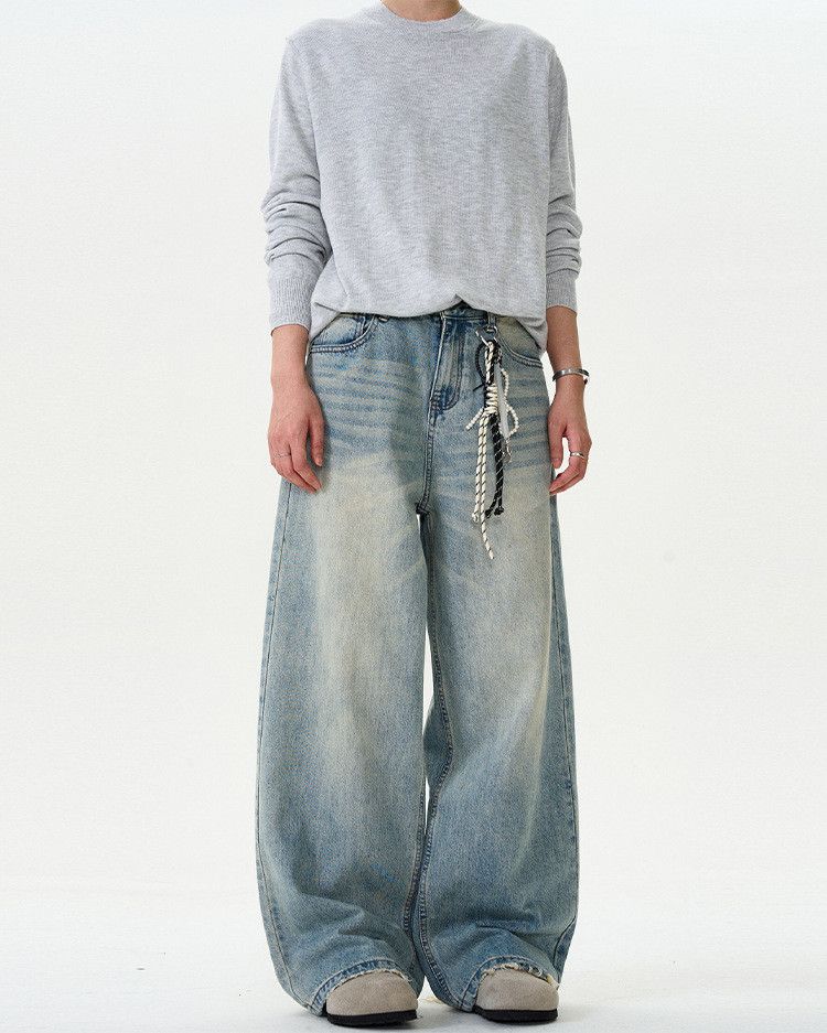 Jean American retro cleanfit washed distressed jeans for men Size US 32 / EU 48 - 3 Thumbnail
