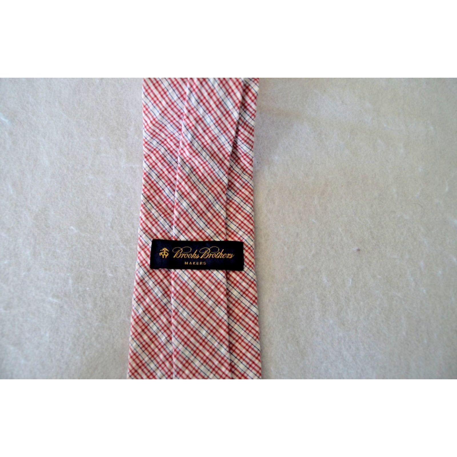 Brooks Brothers Brooks Brothers Tie Men Seersucker Plaid 3" W 58" L 100% Cotton USA Size ONE SIZE - 3 Thumbnail