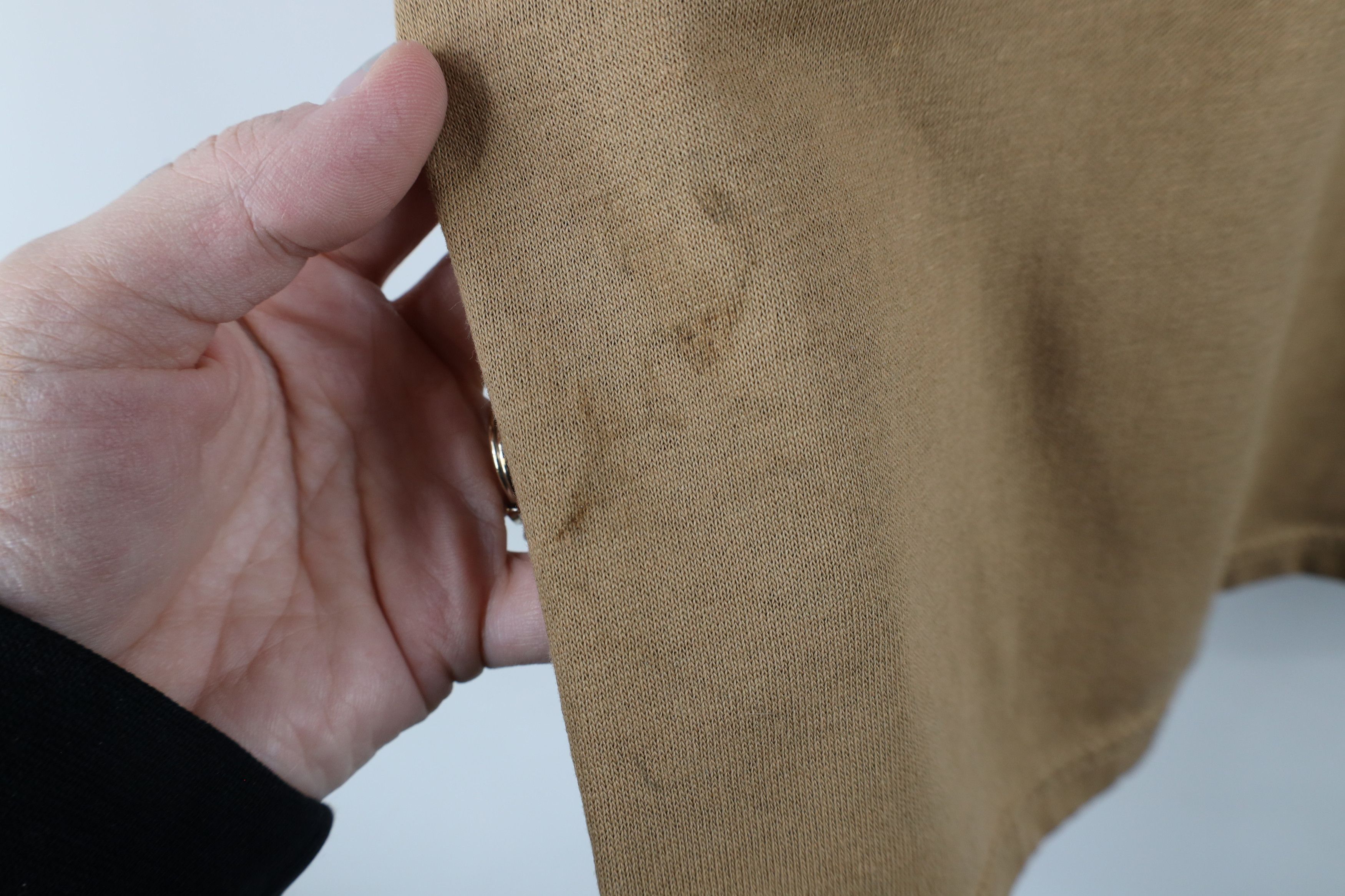 Vintage Vintage 90s Streetwear Blank Pocket T-Shirt Beige USA Size US M / EU 48-50 / 2 - 6 Thumbnail