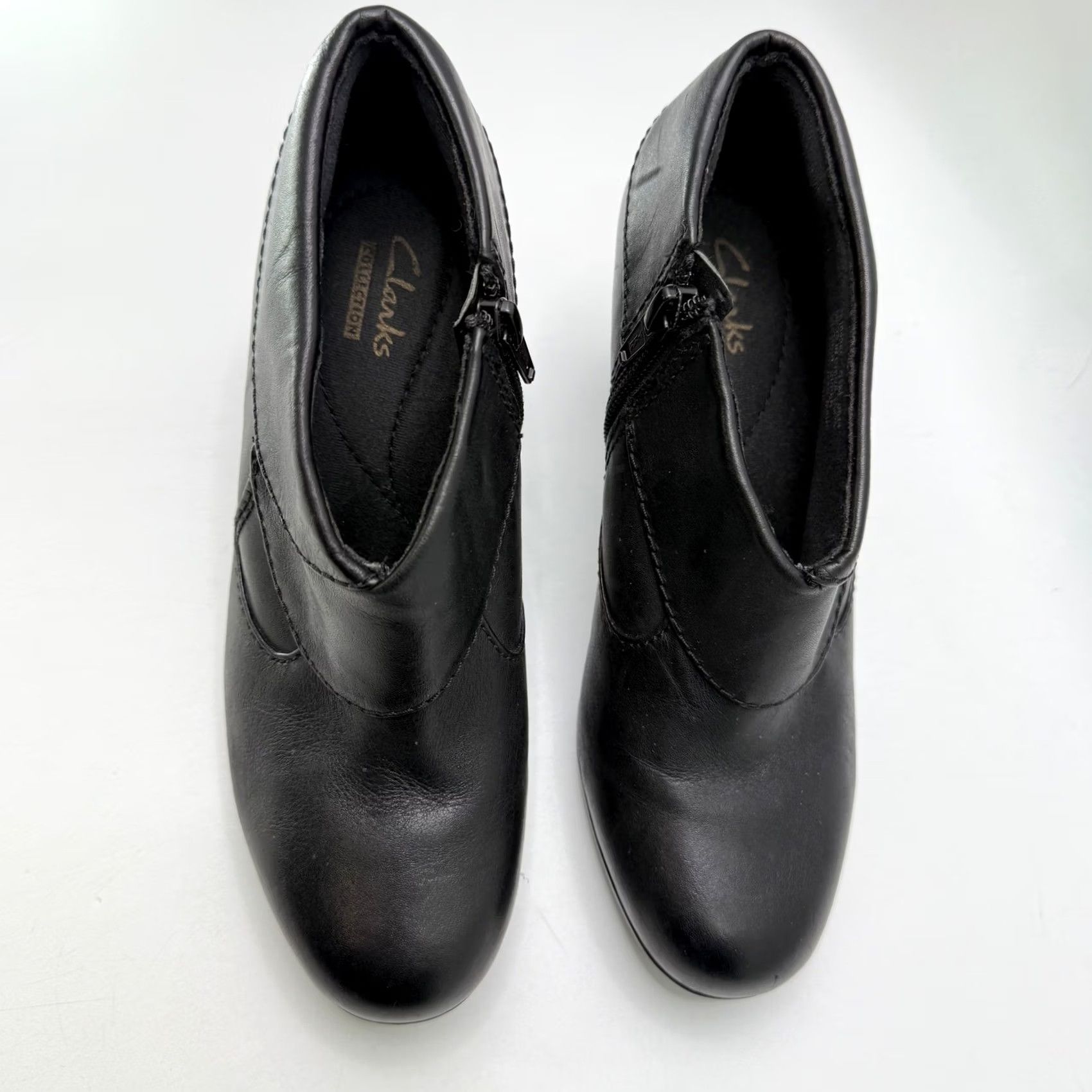 Clarks Clarks Boots Women's Size 5M Black Leather Ankle Block Heel Side Zip Size US 6 / IT 36 - 4 Thumbnail