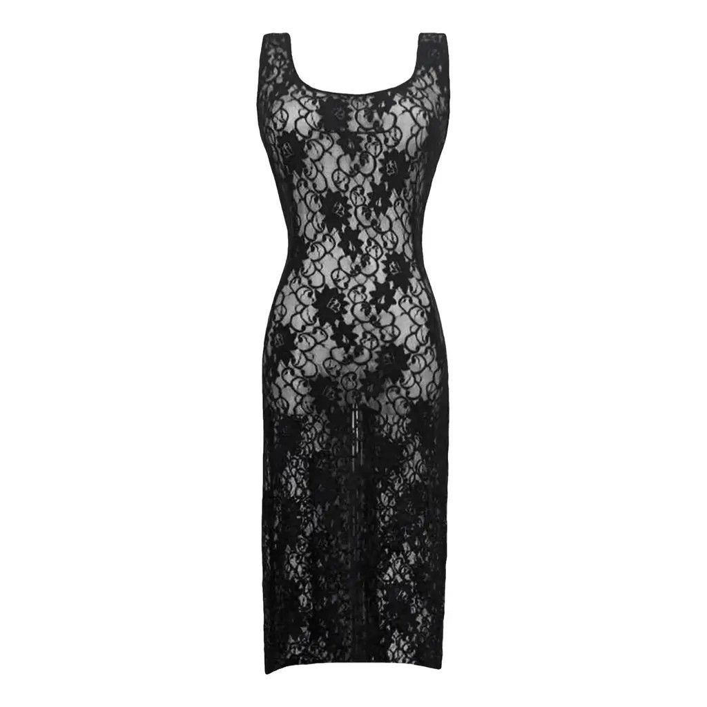 Dolce & Gabbana Dolce & Gabbana Black Floral Lace Sheer Mini Dress Size IT38 Size XS / US 0-2 / IT 36-38 - 2 Thumbnail