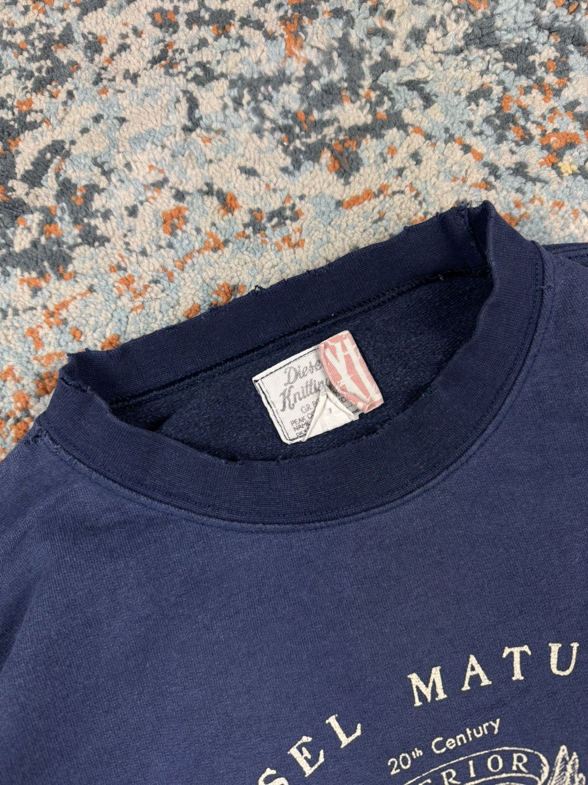 Diesel Vintage 90s Diesel slightly distressed baggy boxy sweatshirt Size US XL / EU 56 / 4 - 5 Thumbnail
