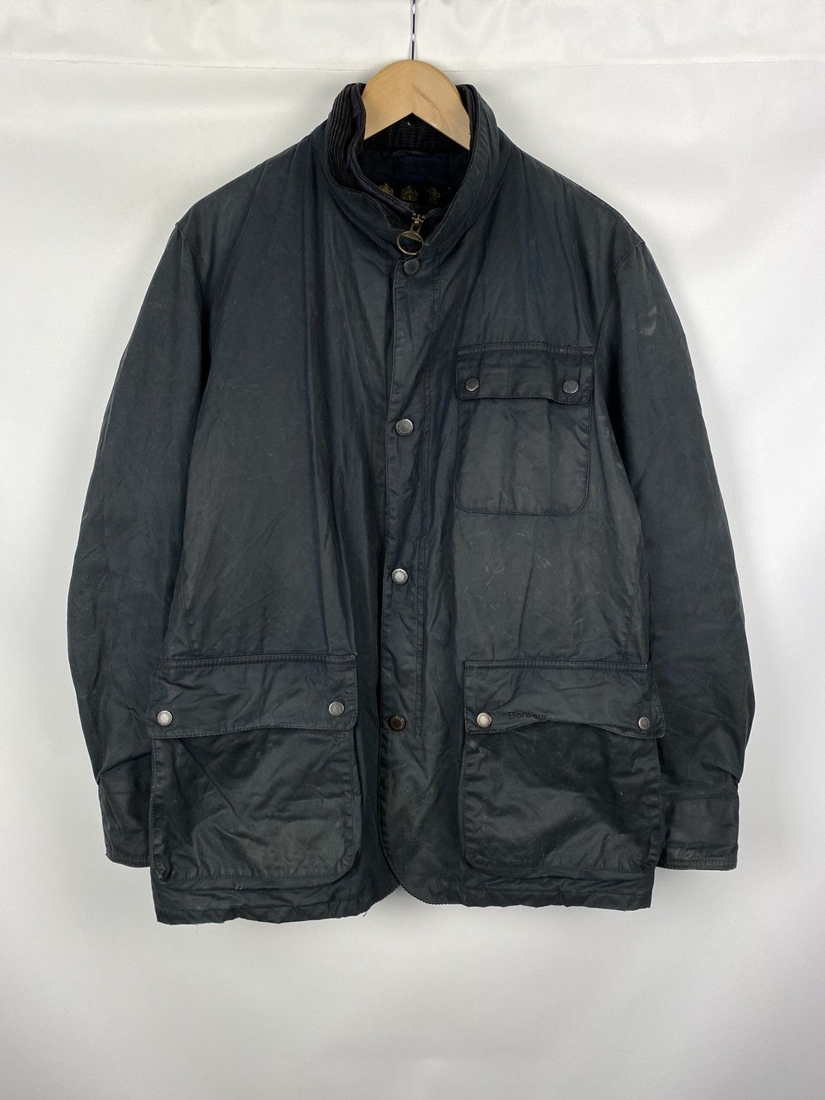 image of Barbour Connel Men’S Wax Jacket Size XL in Black, Men's