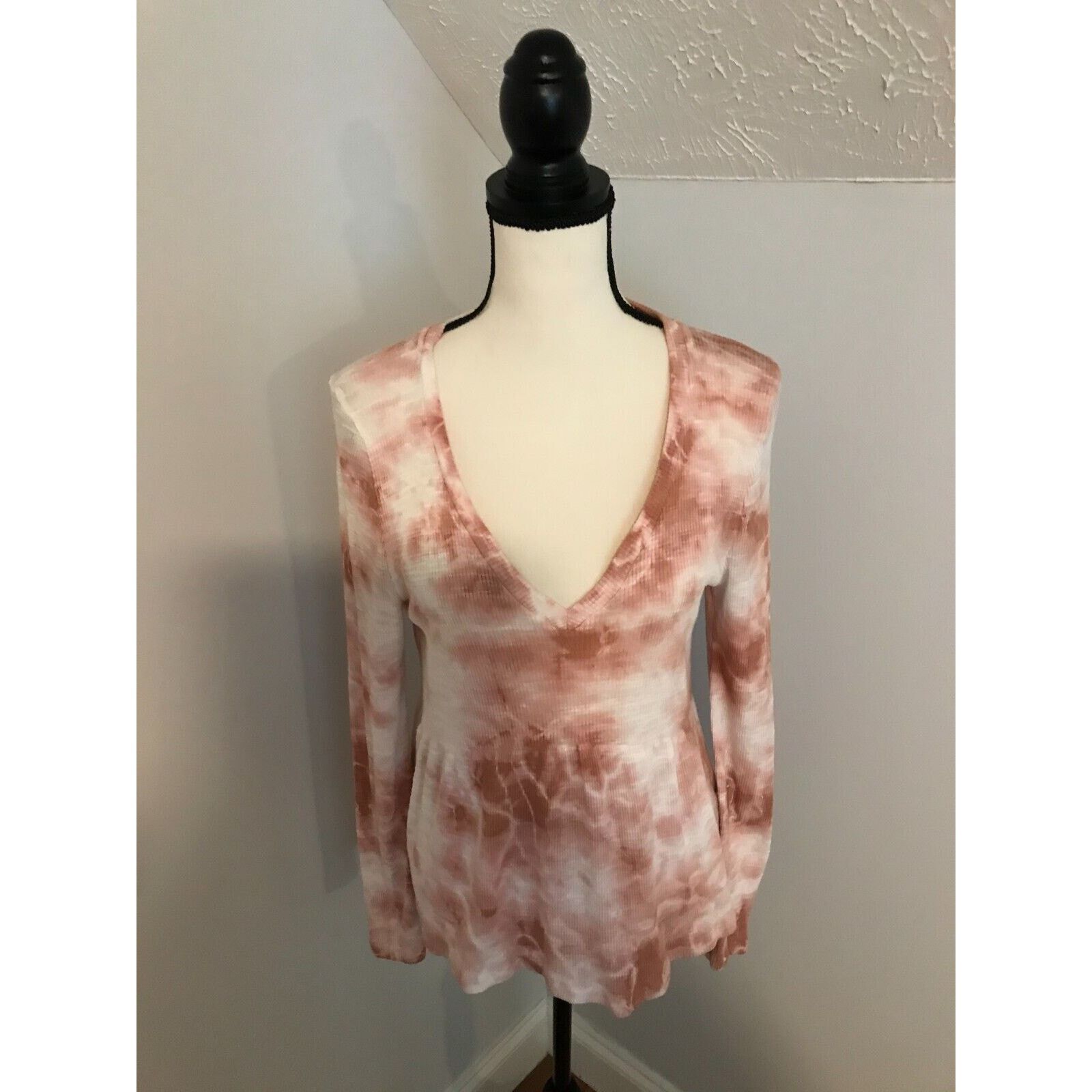 Anthropologie Anthropologie t.la Jill Babydoll Tie-Dye Pink/White Top Size XS / US 0-2 / IT 36-38 - 1 Thumbnail