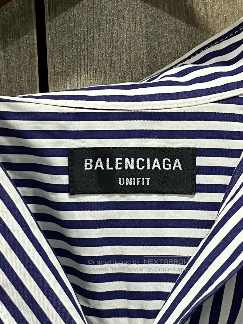 Balenciaga Balenciaga Striped Loose Shirt Size US XXS / EU 40 - 4 Thumbnail