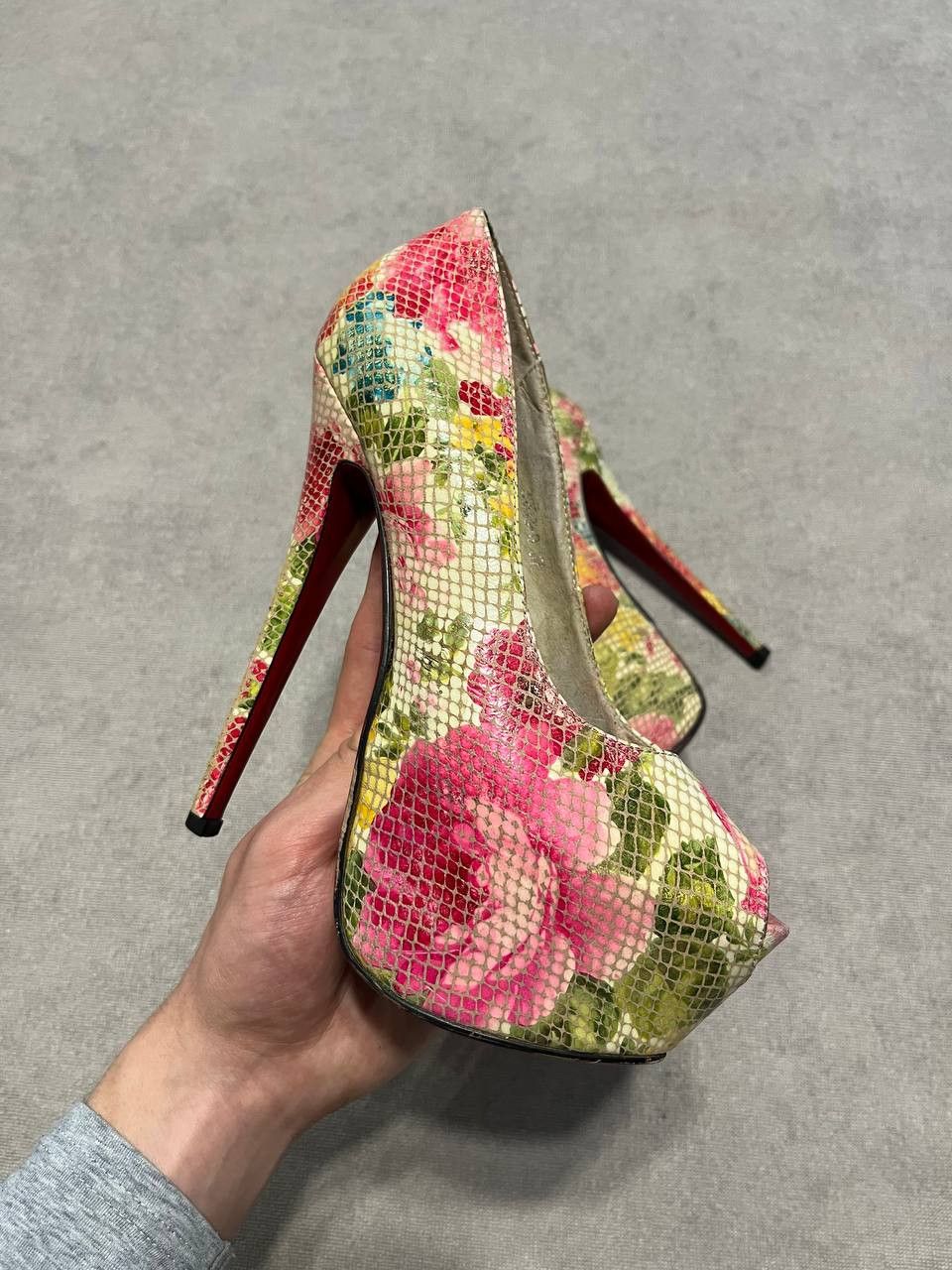 Christian Louboutin Flower High Pump Heels Women`s 37