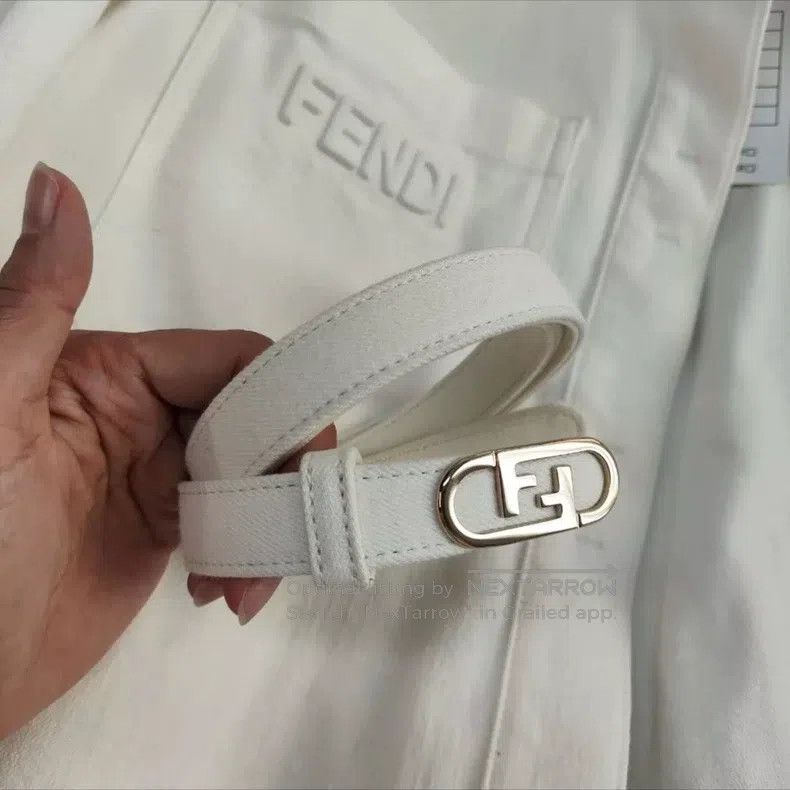 Fendi Fendi White Logo Belt Denim Jacket Size XXS / US 00 / IT 34 - 5 Thumbnail