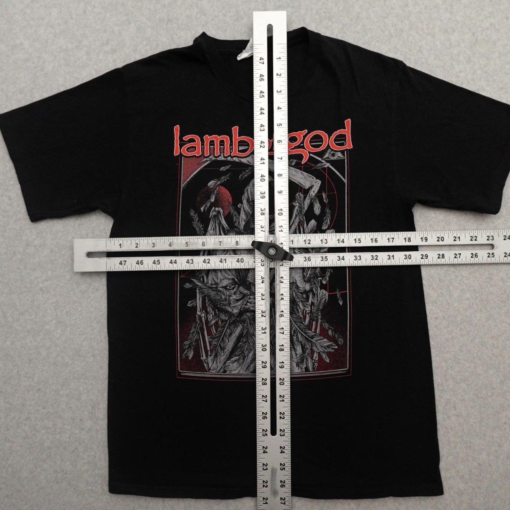 Port & Company Lamb of God Tshirt Adult Medium Black Lightweight Raf Reaper Graphic Size US M / EU 48-50 / 2 - 3 Thumbnail