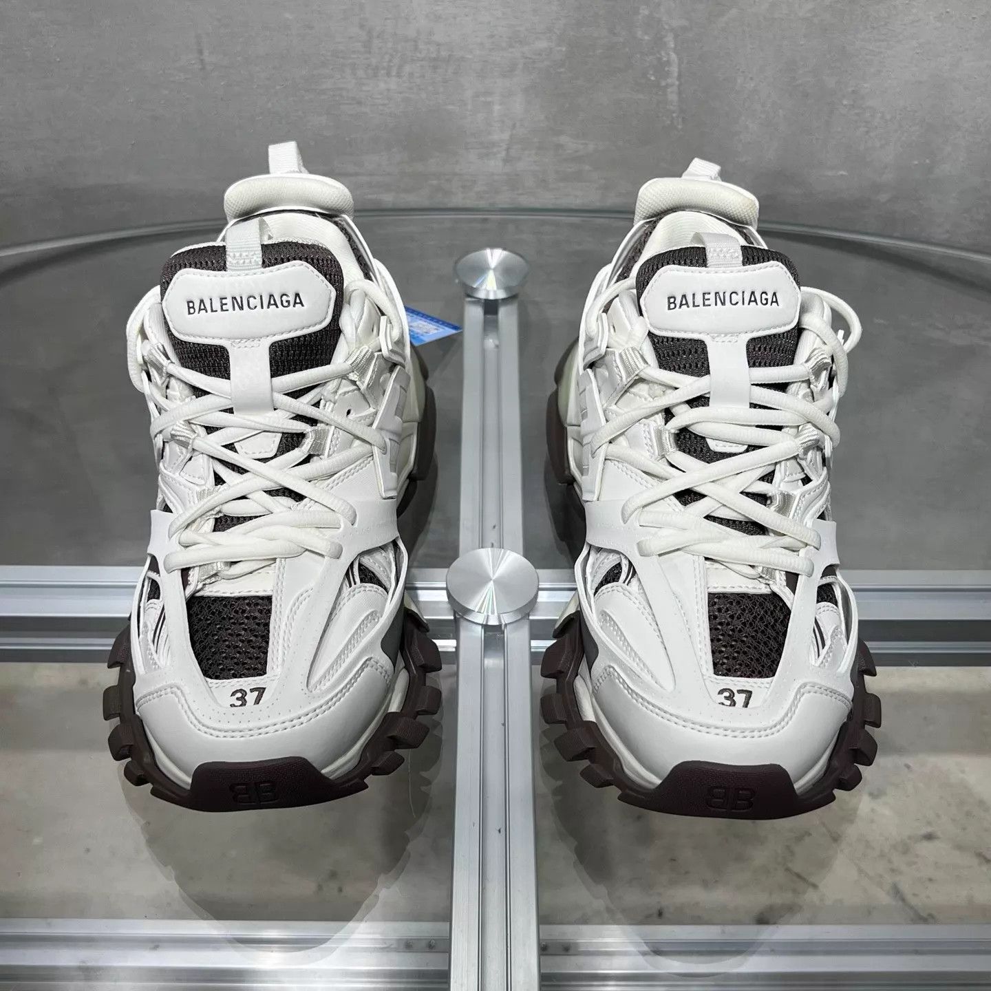 Balenciaga Balenciaga Track White & Brown 37 Size US 7 / IT 37 - 1 Thumbnail