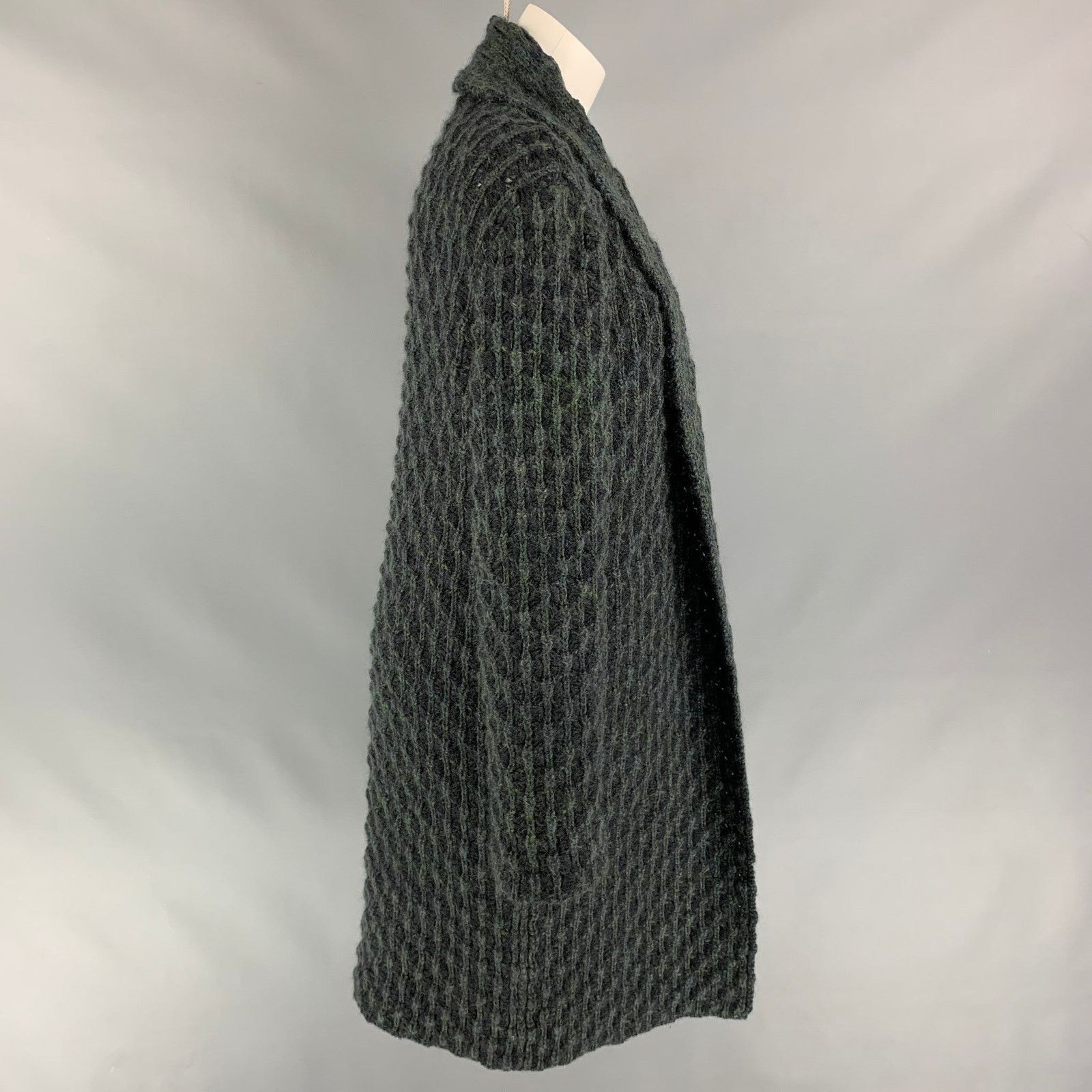 Missoni Charcoal & Green Knitted Wool / Mohair Open Front Coat Size M / US 6-8 / IT 42-44 - 3 Thumbnail