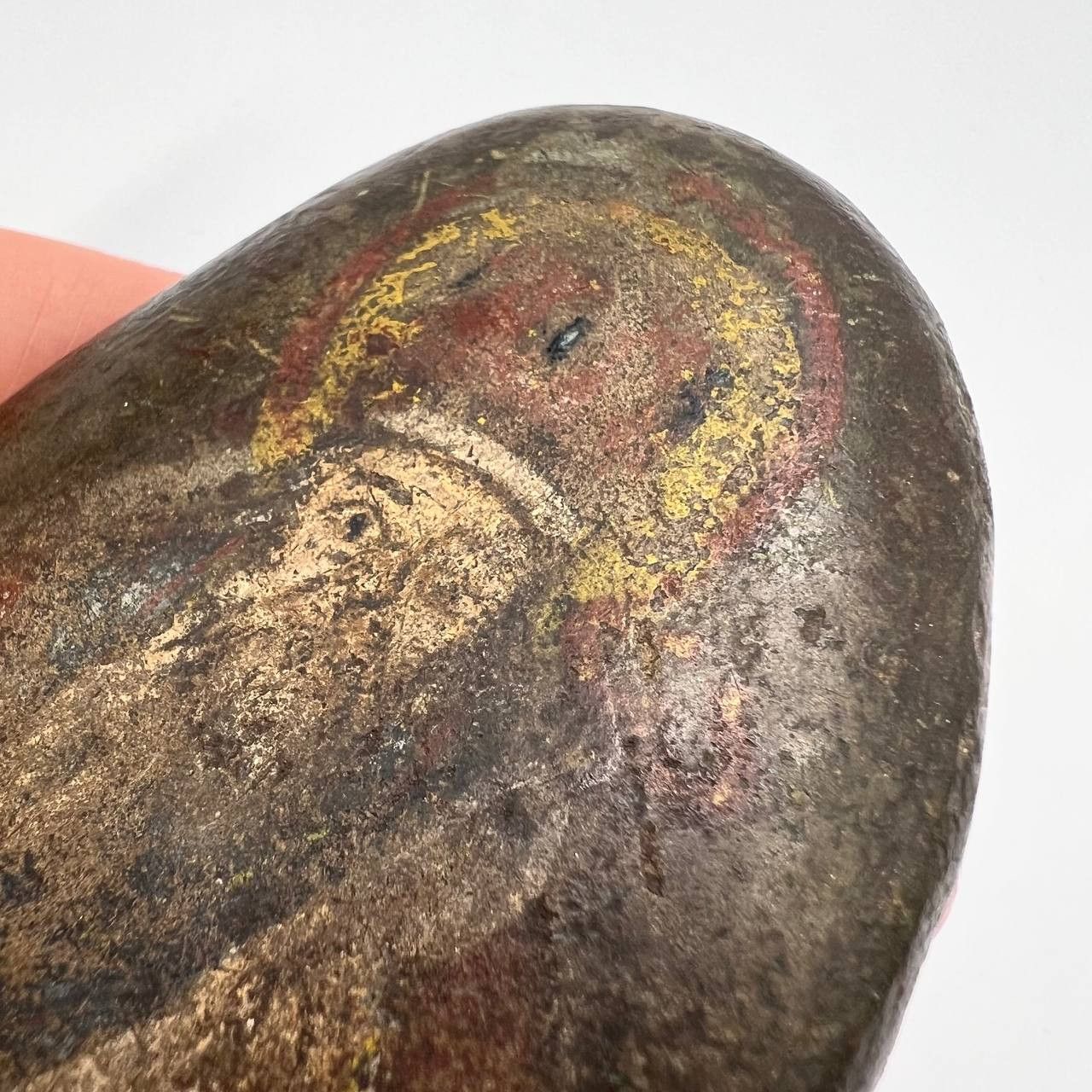 Other Rare 19th Hand Painted Stone Icon of Saint Nicholas Antique Size ONE SIZE - 6 Thumbnail