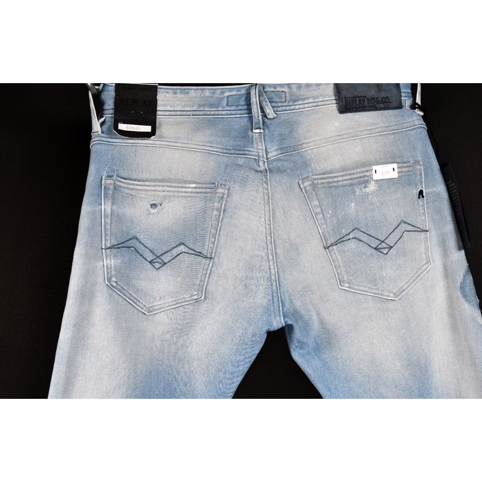 Replay Replay Ronas Greencast Power Stretch Denim Distressed Men's Jeans W28 L34 Slim Skinny Size US 28 / EU 44 - 6 Thumbnail