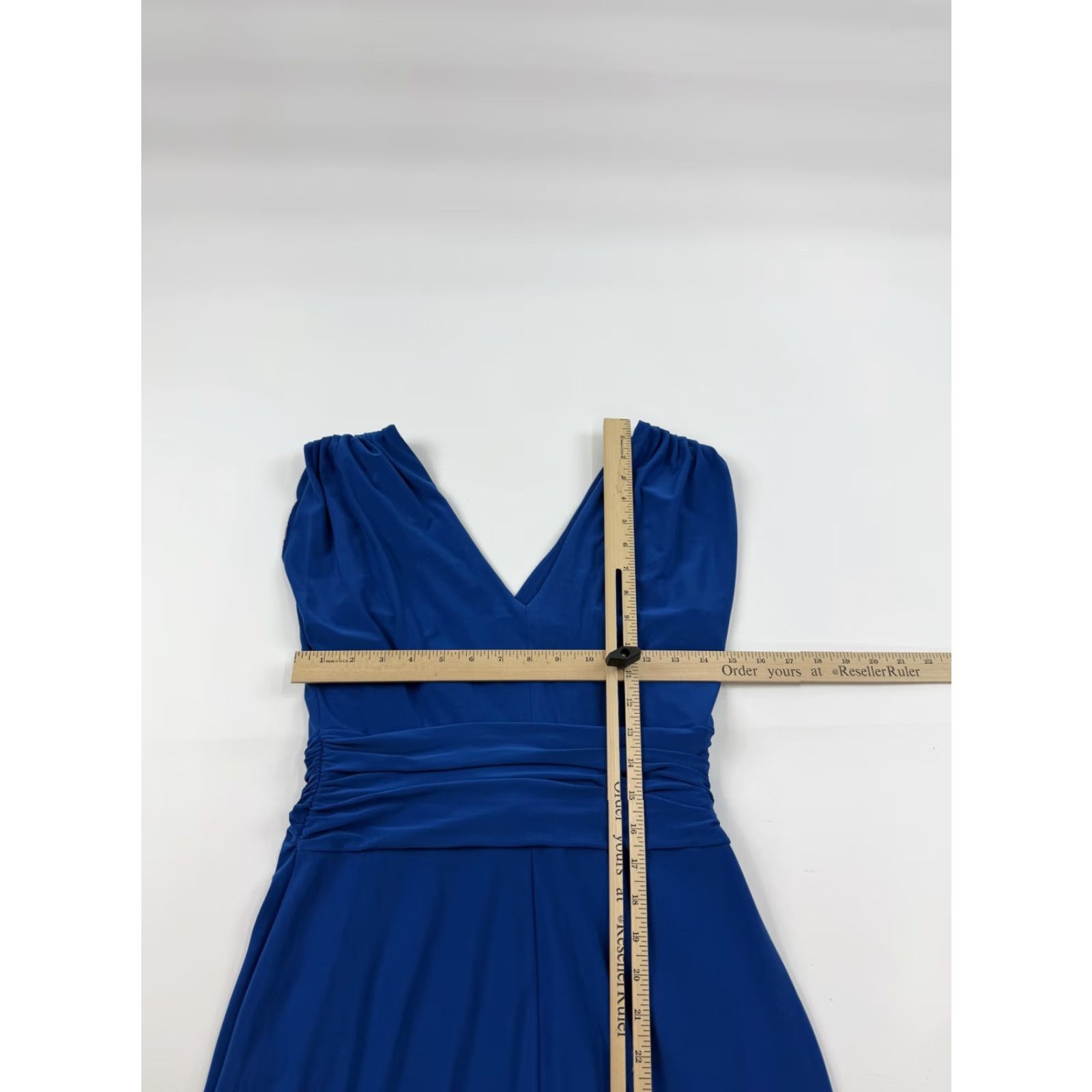 Ralph Lauren VINTAGE LRL Ralph Lauren Dress Womens 10 Blue Sleeveless Ruched Faux Wrap Sheath Size L / US 10 / IT 46 - 4 Thumbnail