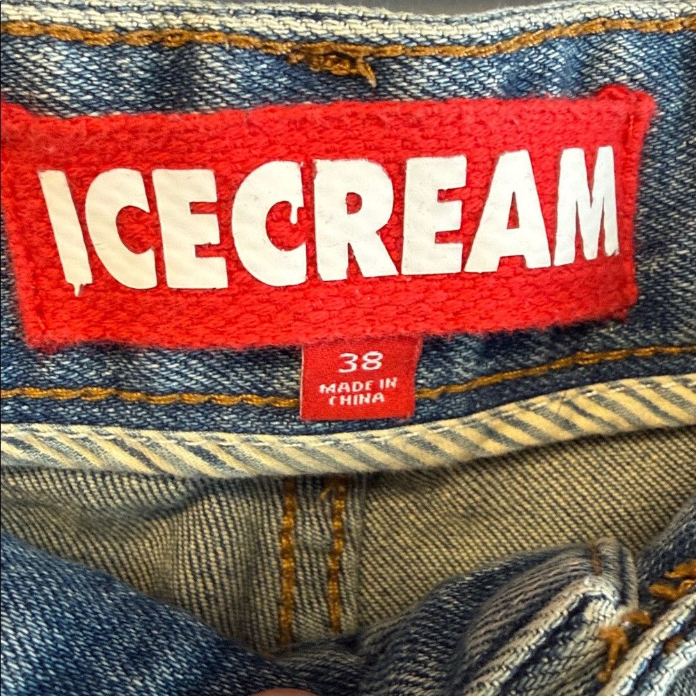 Icecream ICECREAM Icefall Logo Appliqué Distressed Jeans Sz 38 Size US 38 / EU 54 - 4 Thumbnail