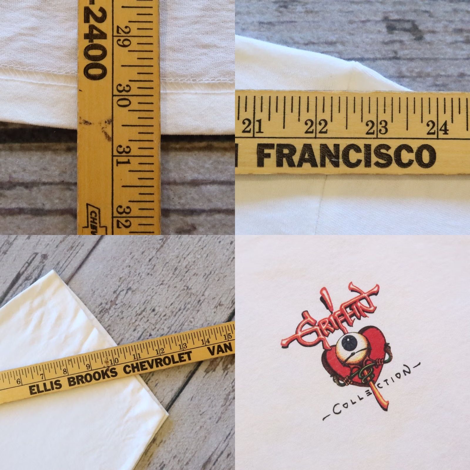 Griffin VINTAGE Maui Nokaoe Rick Griffin Shirt XL White 90s Mens Tshirt Size US XL / EU 56 / 4 - 8 Thumbnail