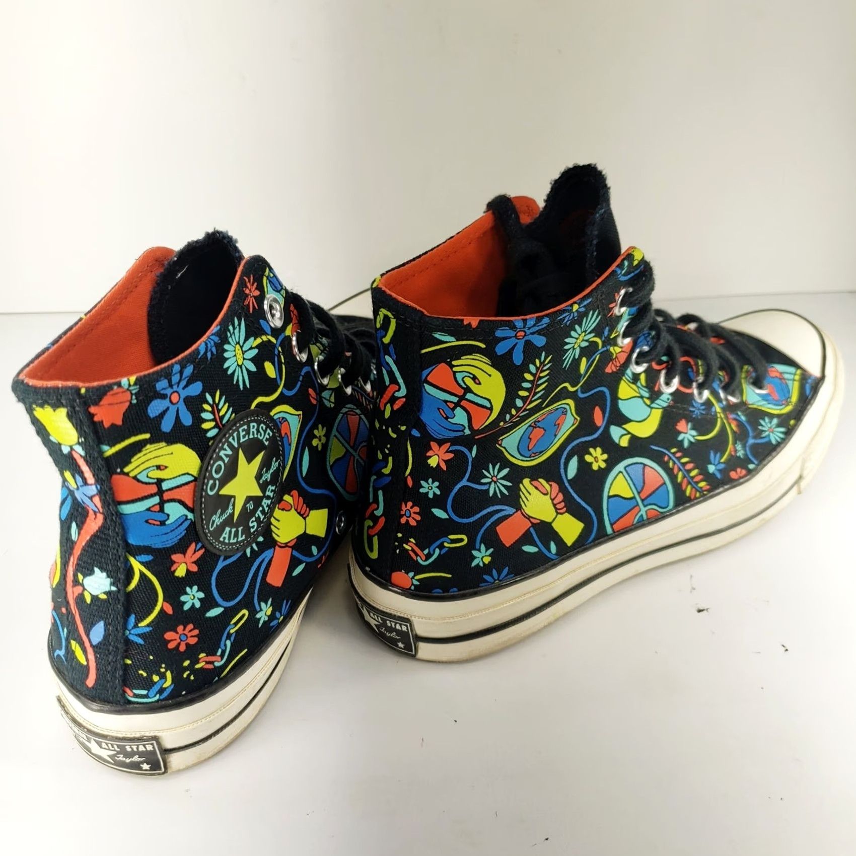 Converse Converse Chuck Taylor All Star Multicolor Flowers Peace Basketball High Top Mens Womens 8.5 10.5 Size 42 10.5 US EU UK Canvas Sneaker Size US 11 / EU 44 - 4 Thumbnail