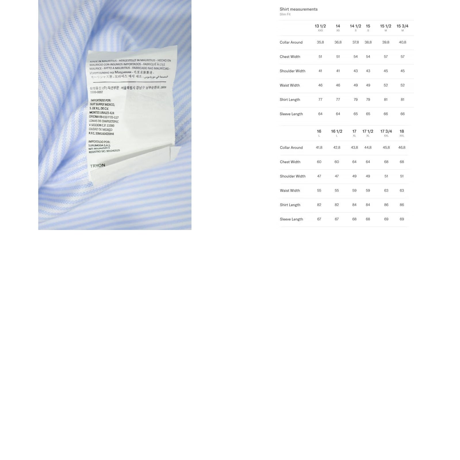 Suitsupply SUITSUPPLY Shirt Men's Extra Slim Try On Pinstripe Button Up 45 / 17 3/4 Size US XXL / EU 58 / 5 - 8 Thumbnail