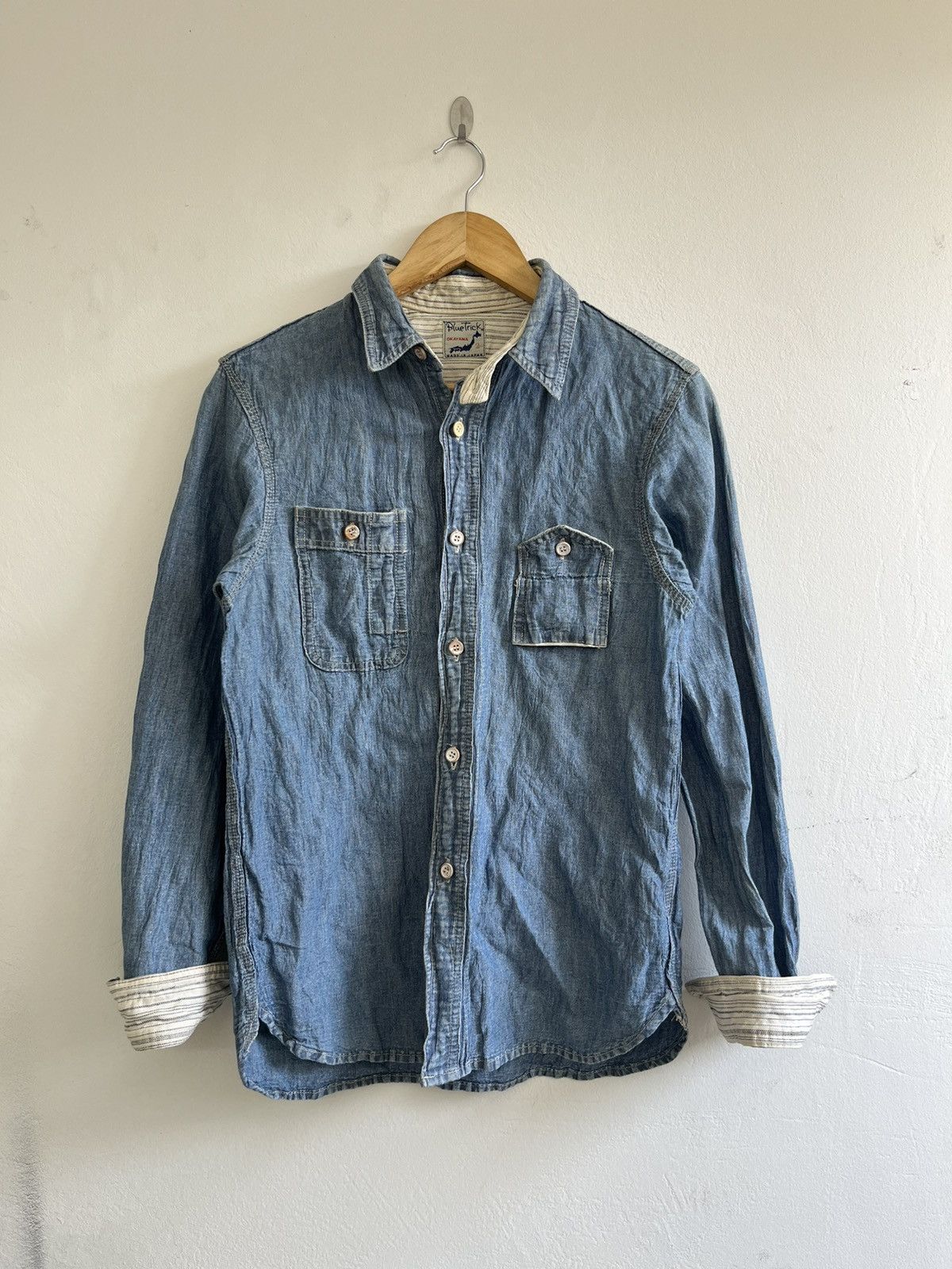 Indigo × Japanese Brand Vintage Blue Trick Selvedge denim Shirt Size US M / EU 48-50 / 2 - 7 Thumbnail