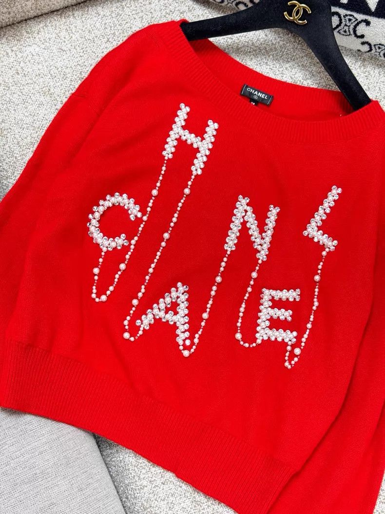 Chanel Chanel Heavy industry pearl letter embroidery logo long-sl Size XS / US 0-2 / IT 36-38 - 3 Thumbnail