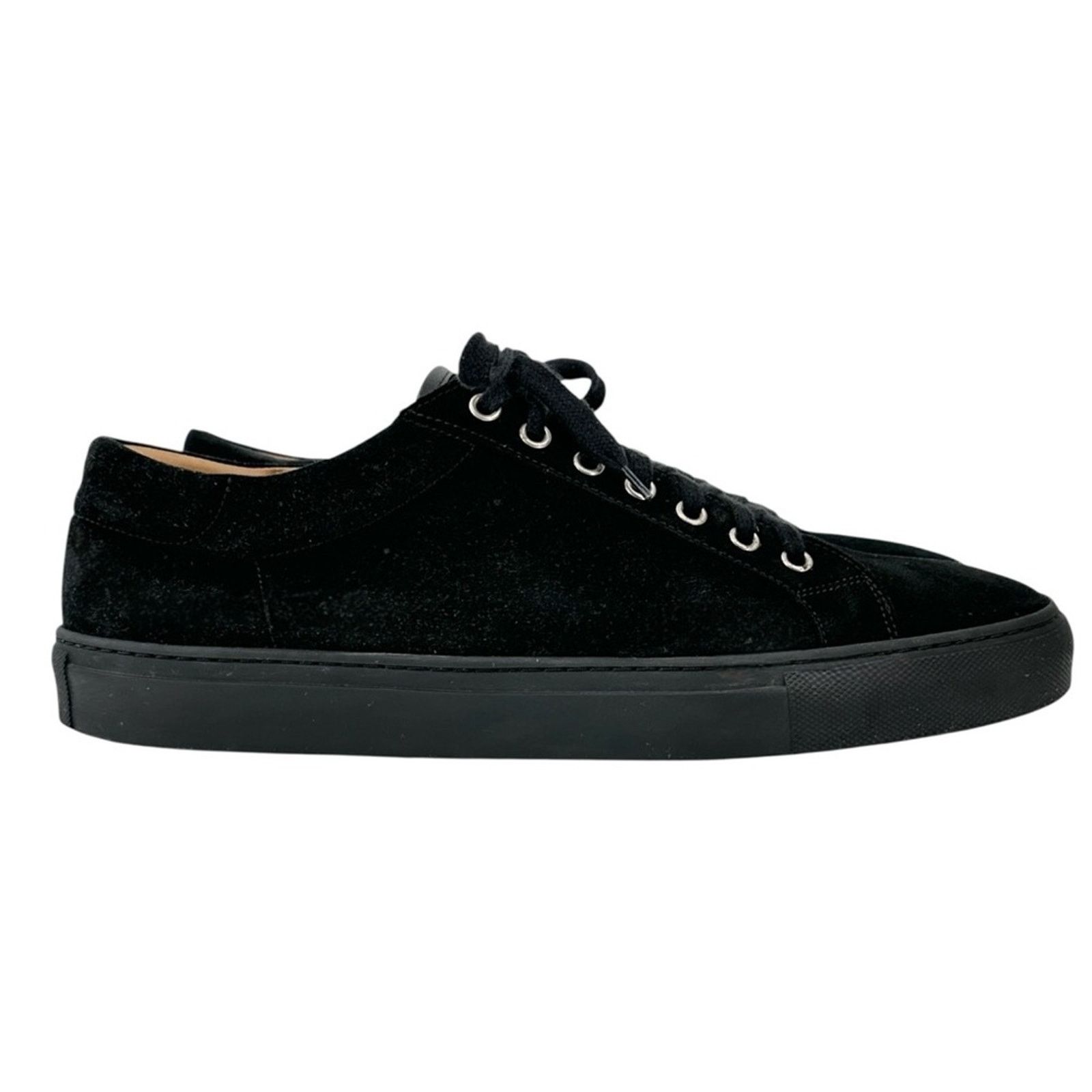 Ralph Lauren Black Suede Leather Lowtop Laceup Sneakers Shoes Size US 11 / EU 44 - 3 Thumbnail