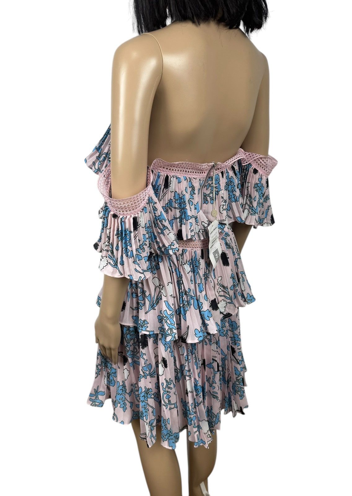 Self-Portrait Self-Portrait Pleated Off-the-Shoulder Floral Mini Dress Size M / US 6-8 / IT 42-44 - 7 Thumbnail