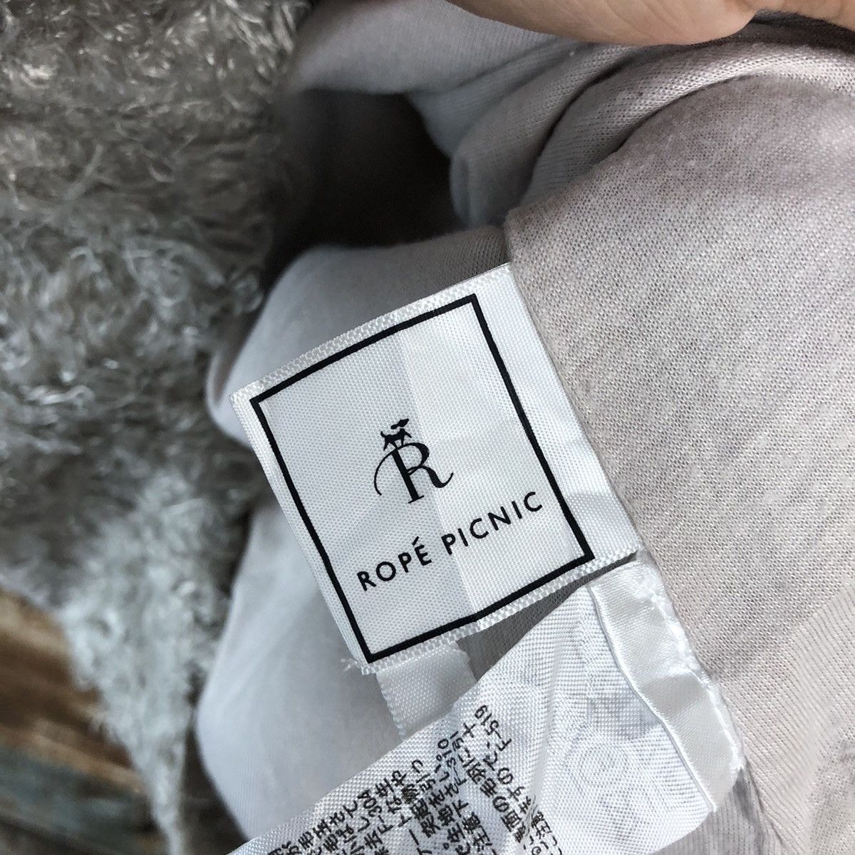 Japanese Brand DL Rope Picnic Grey Mohair Knitwear #C425 Size XS / US 0-2 / IT 36-38 - 9 Thumbnail