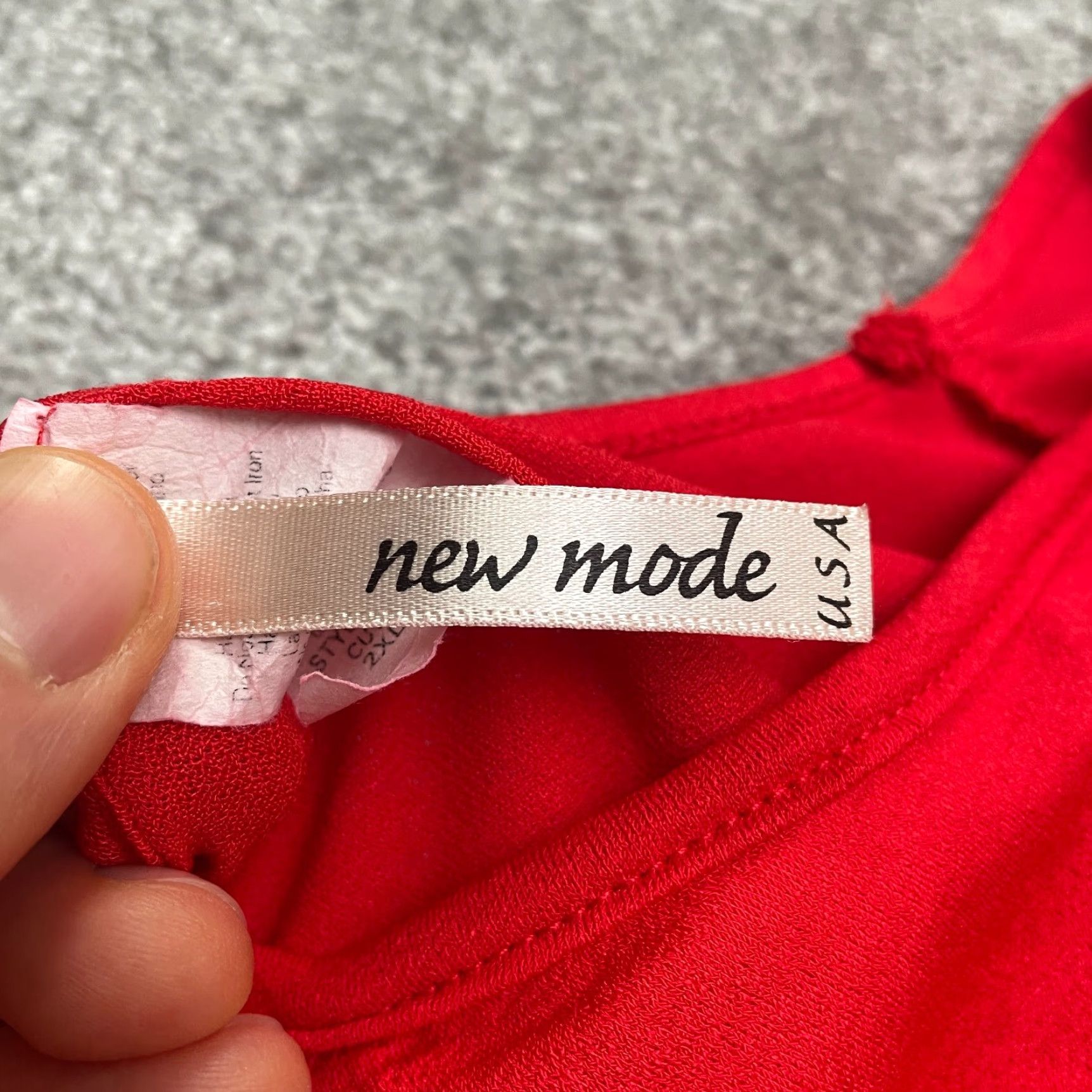 Bell New Mode Blouse Shirt Womens 2XL Red Bell Sleeve Boat Neck Casual Stretch Knit Polyester Spandex Short Sleeve Adult Regular Womens Size XXL / US 16-18 / IT 52-54 - 5 Thumbnail