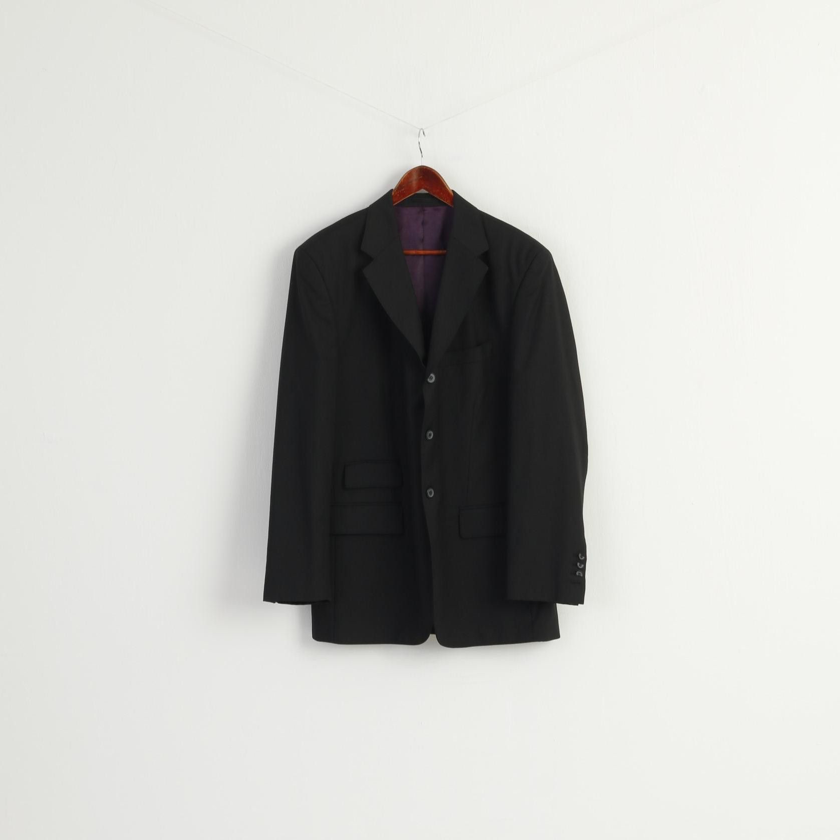 Katharine Hamnett London Katharine Hamnett Men 42 Blazer Black Wool 9207 Size 42R - 1 Thumbnail