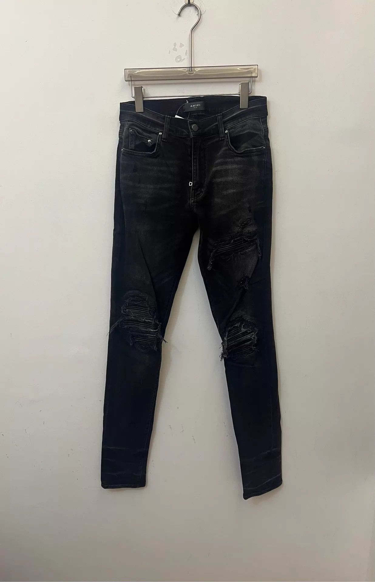 Amiri AMIRI Black Distressed Cat Whisker Jeans 30 Size 30" / US 8 / IT 44 - 1 Thumbnail