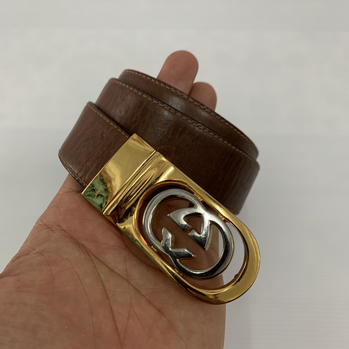 Gucci Gucci Two Tone Colour Leather Belt Size 34 - 2 Thumbnail