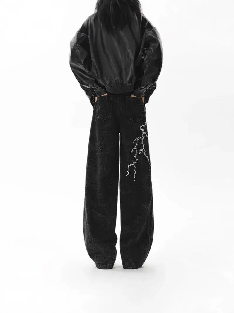 Japanese Brand Retro loose wide leg embroidered jeans Size US 32 / EU 48 - 4 Thumbnail