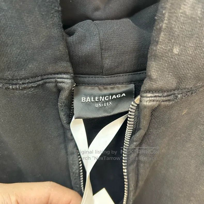 Balenciaga Balenciaga Mud-Dyed Zip-Up Hooded Sweatshirt Size US S / EU 44-46 / 1 - 3 Thumbnail