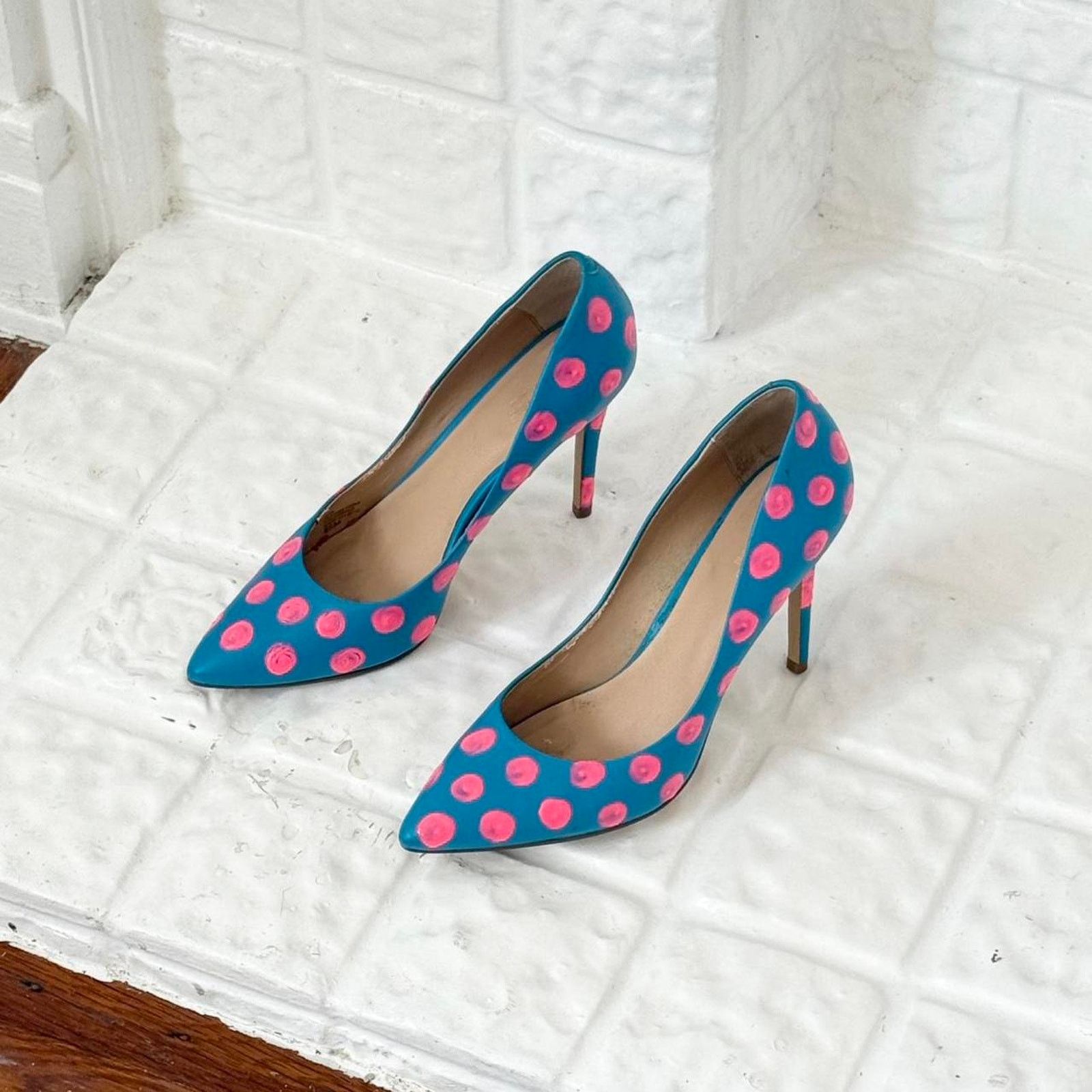 Vintage Y2K polka dot stiletto heels Size US 8.5 / IT 38.5 - 2 Thumbnail