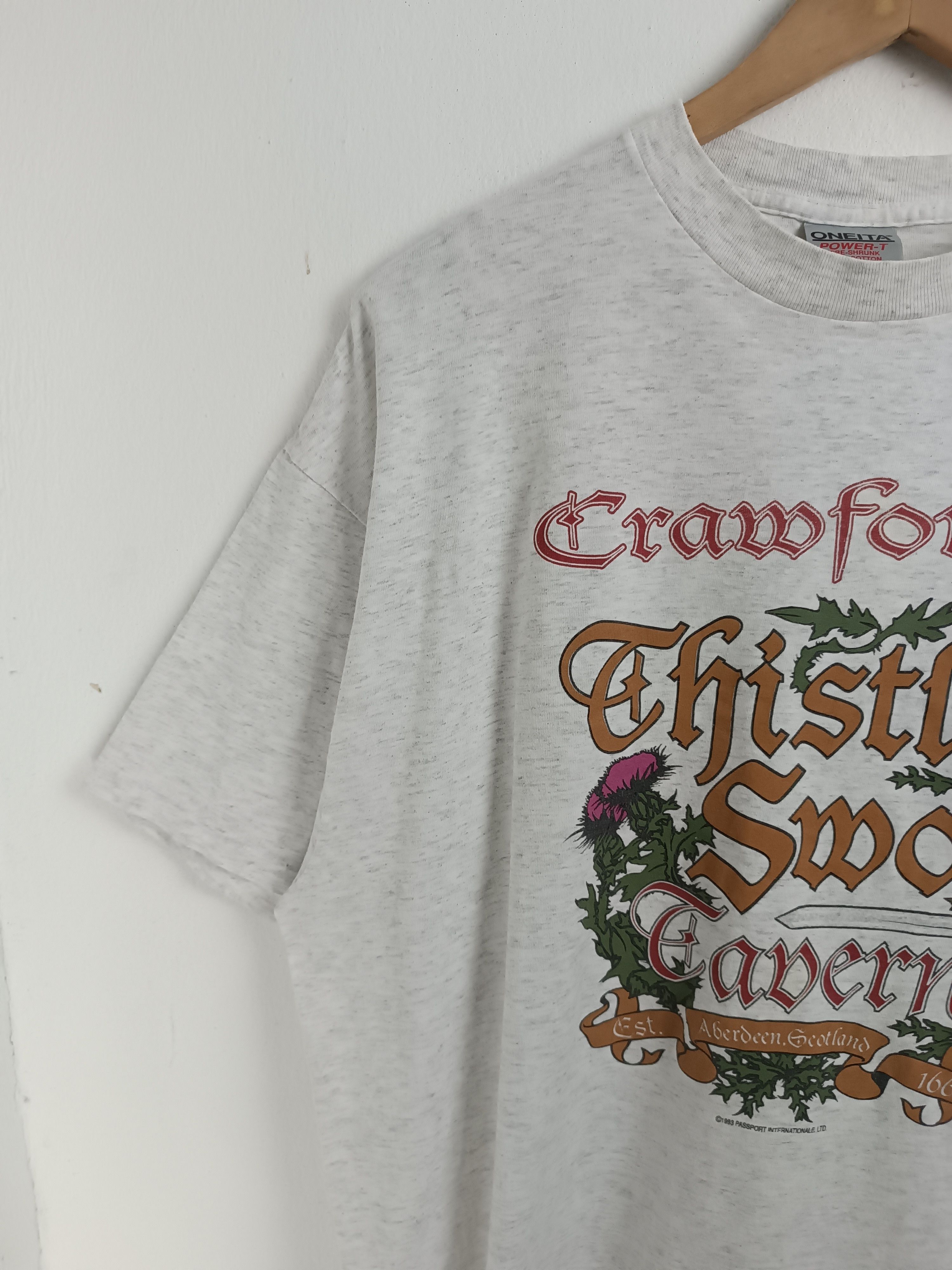 Vintage VINTAGE '93 CRAWFORDS THISTLE & SWORD TAVERN VERY RARE Size US XXL / EU 58 / 5 - 5 Thumbnail