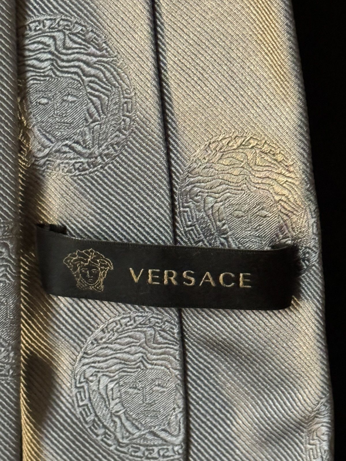 Versace Versace Silk Satin Medusa Patterned Tie Size ONE SIZE - 2 Thumbnail