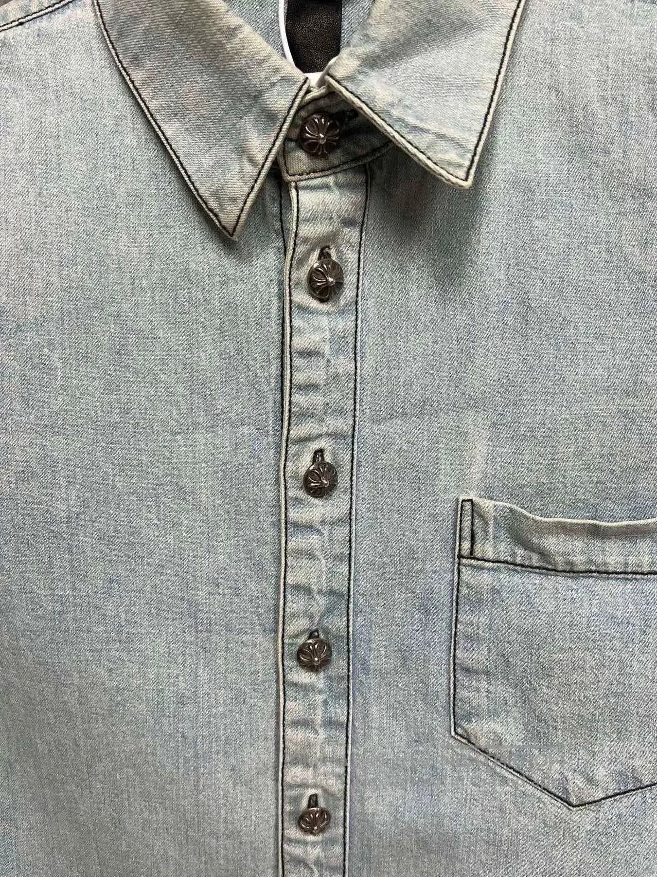 Chrome Hearts Chrome Hearts Cross Logo Denim Shirt. Size US S / EU 44-46 / 1 - 3 Thumbnail