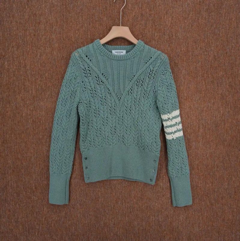 Thom Browne Thom Browne Green Wool Striped Sweater 0089 Size M / US 6-8 / IT 42-44 - 1 Thumbnail