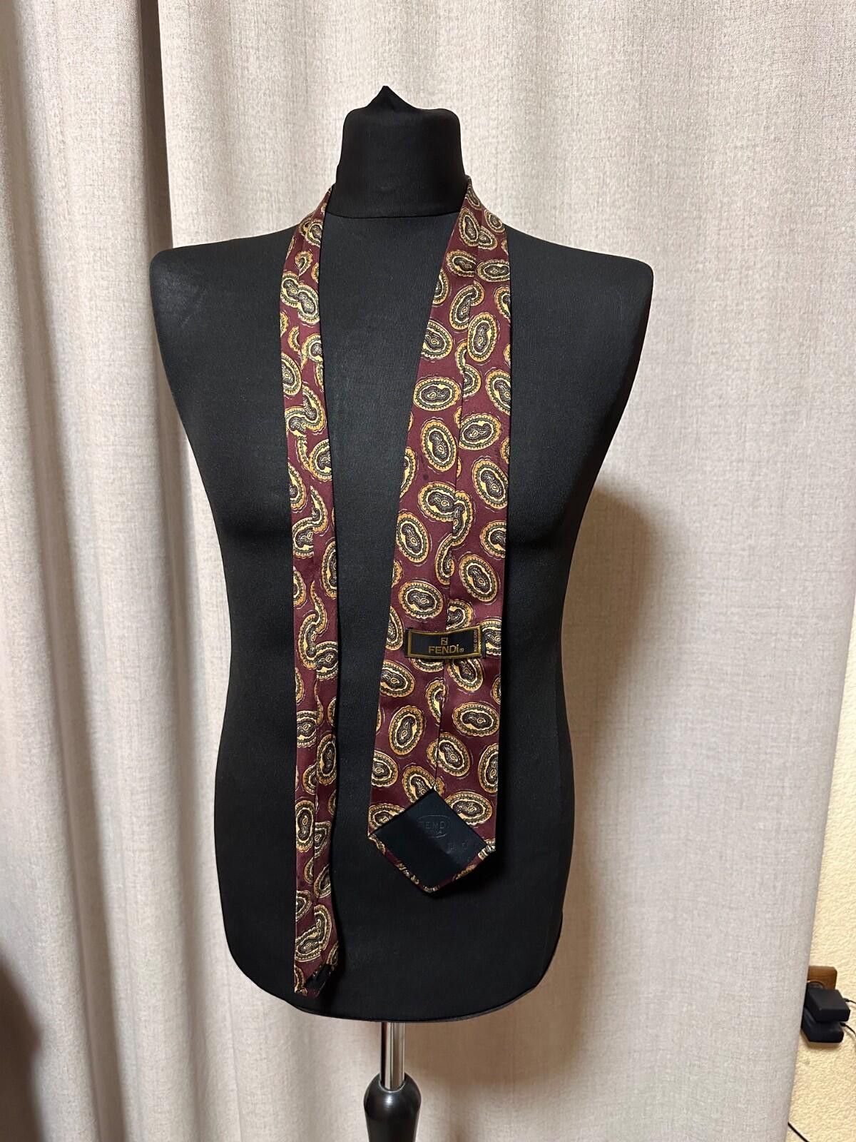 Fendi Vintage Fendi Mens Necktie Tie 100% Silk Made in Italy Size ONE SIZE - 5 Thumbnail
