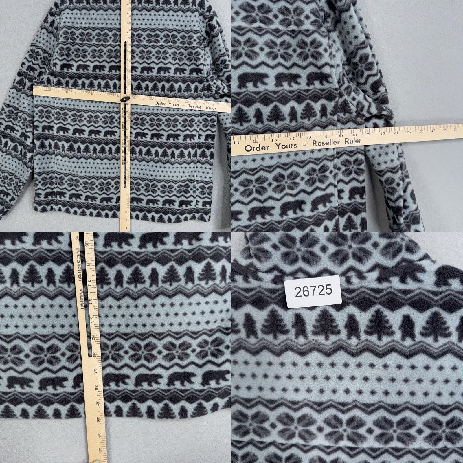Chubbies Chubbies Jacket Mens Gray Fleece 1/4 Zip Pullover Bear Hug Fair Isle Jacket Mens M Gray Bear Hug Fleece Outdoor Winter Size US M / EU 48-50 / 2 - 8 Thumbnail