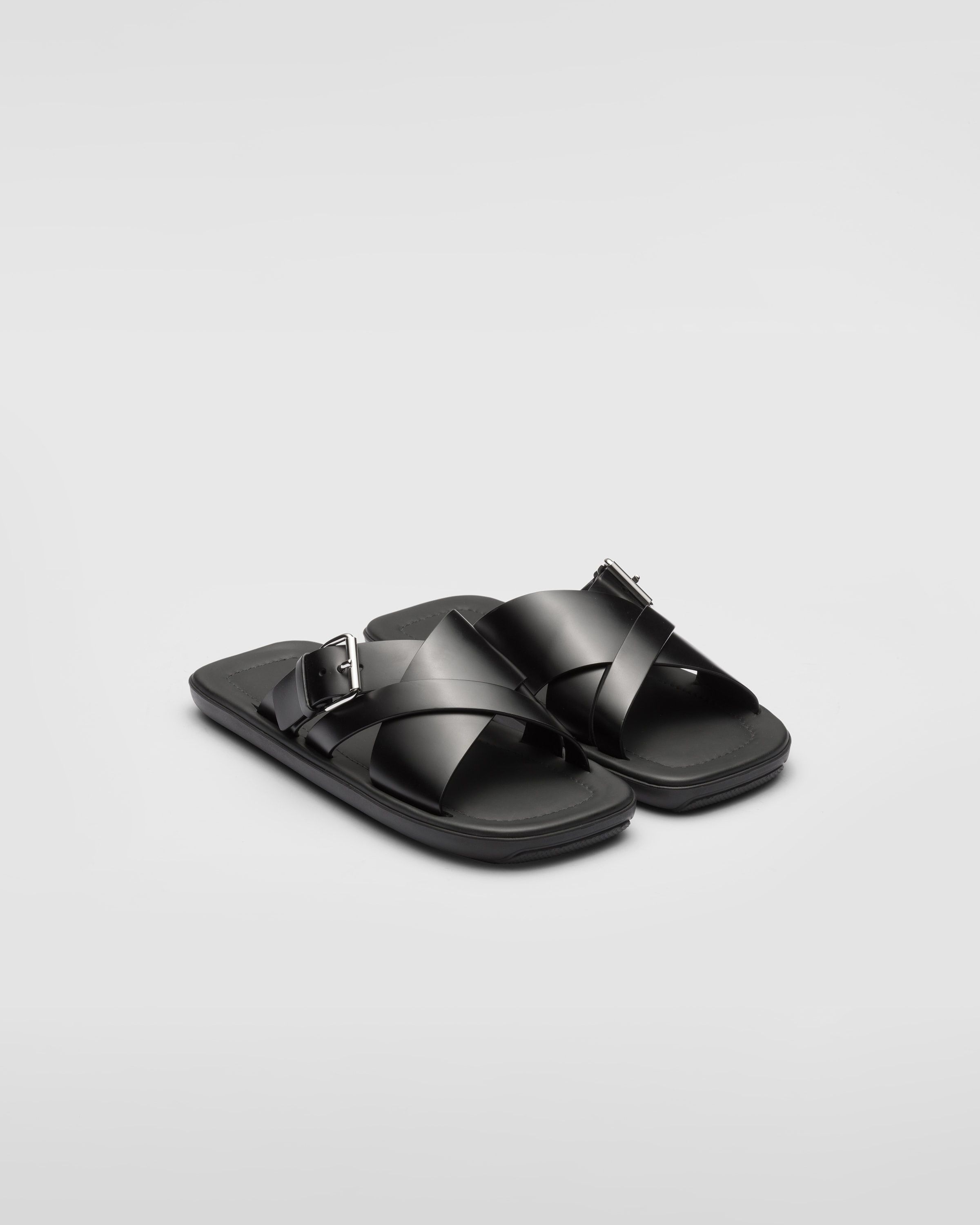 Prada o1bcso1str1025 Spazzolato Brushed Slides in Black Size US 9.5 / EU 42-43 - 1 Thumbnail