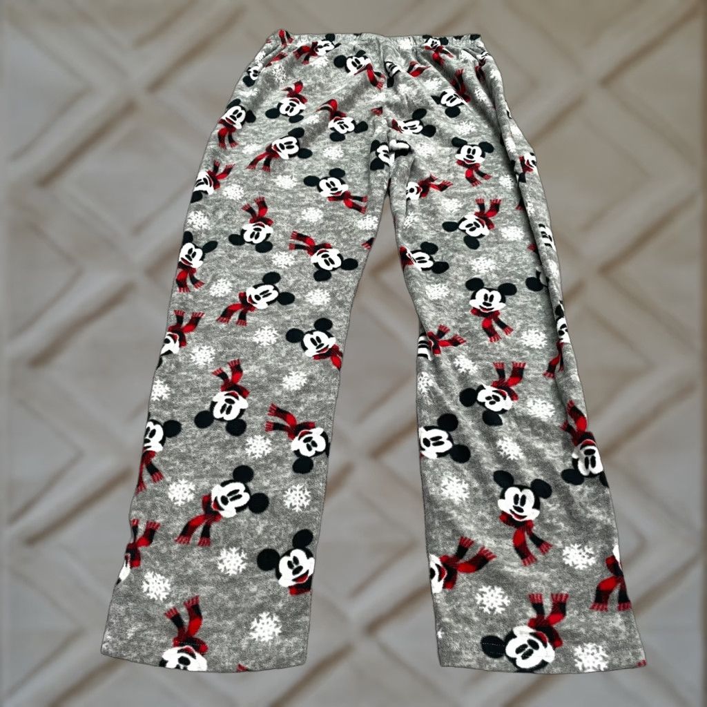 Disney Disney Mickey Mouse Plush Pajama Pants Mens Medium Multicolor Printed Holiday 32x31 Shirt? Size US 31 - 1 Thumbnail