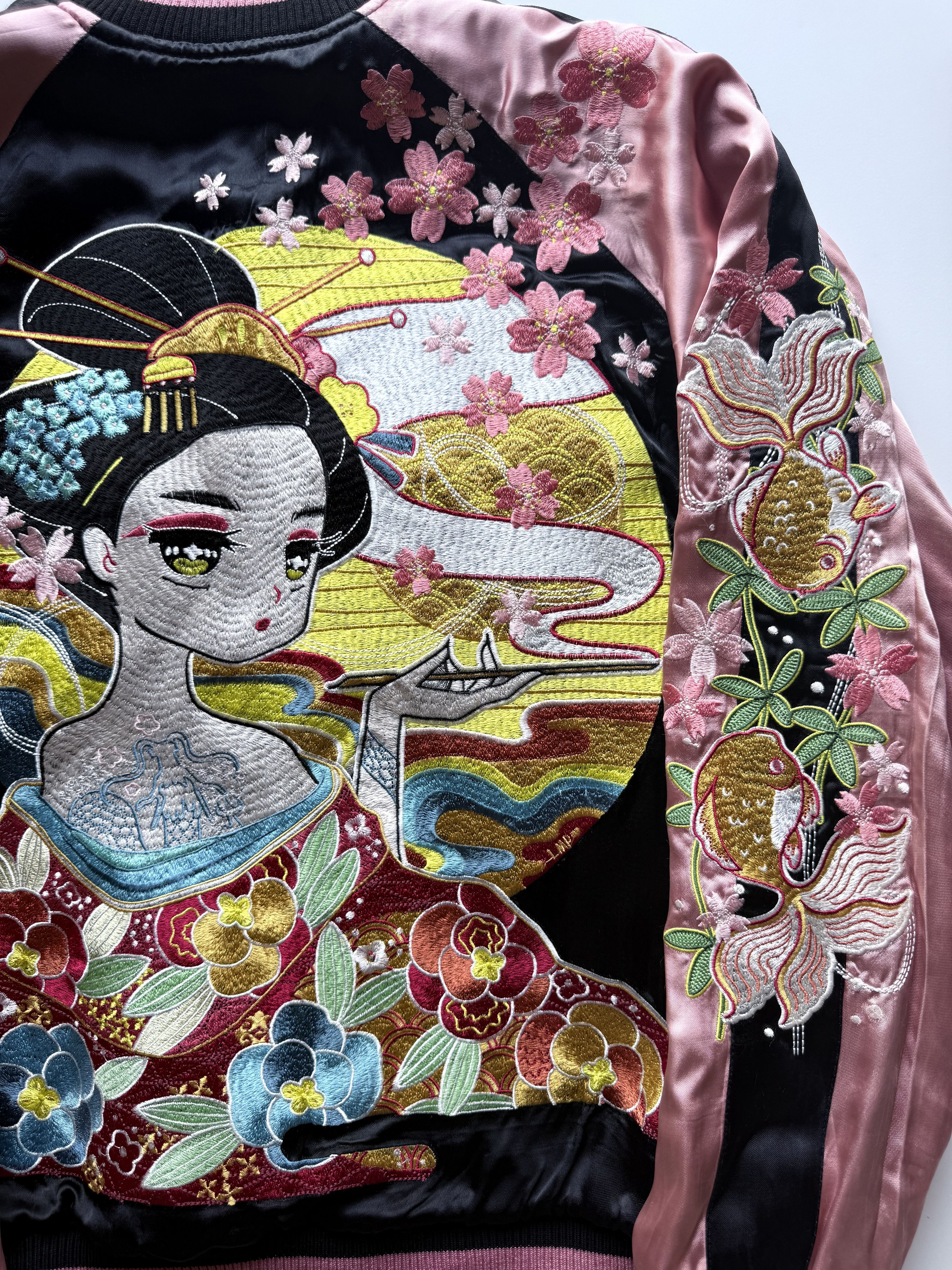 Other Hokusai x Anime Geisha Embroidered Sukajan Souvenir Jacket Size US L / EU 52-54 / 3 - 7 Thumbnail