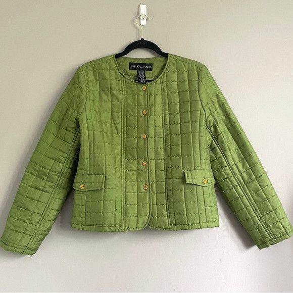 Vintage Vintage Silk Quilted Cropped Light Jacket - Medium Size M / US 6-8 / IT 42-44 - 2 Thumbnail