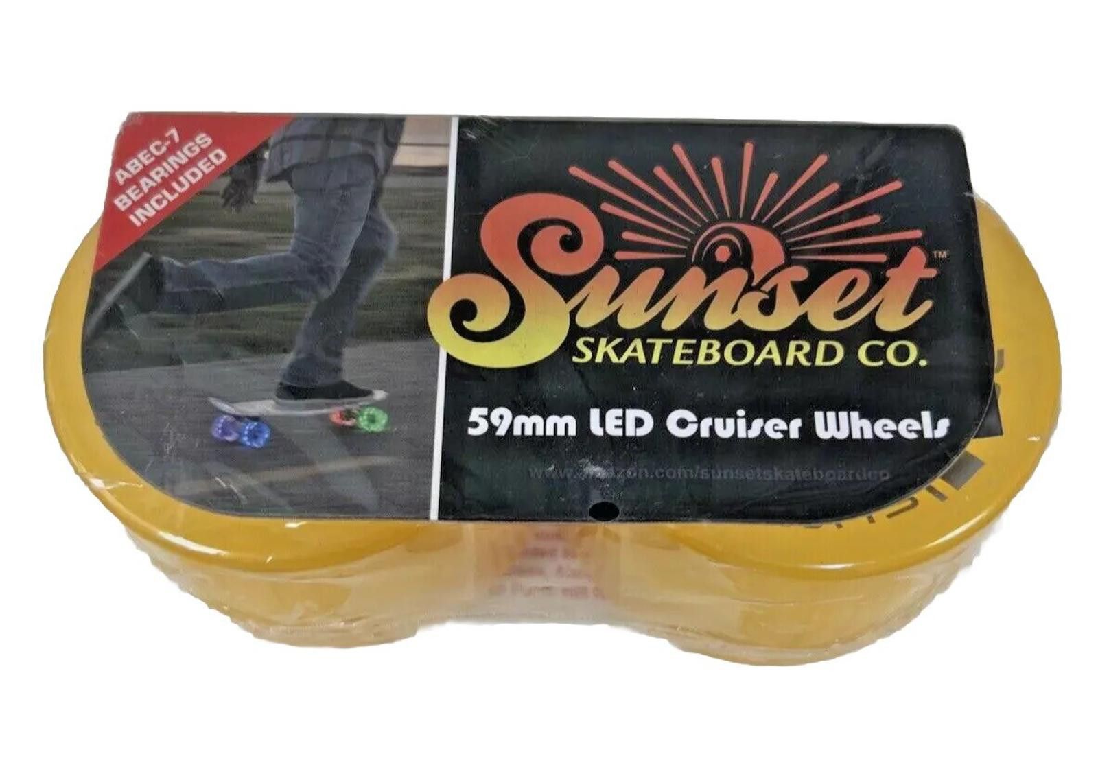 SUNSEA Sunset Skateboard Co. 59mm LED Cruiser Wheels with Bearings Size ONE SIZE - 3 Thumbnail