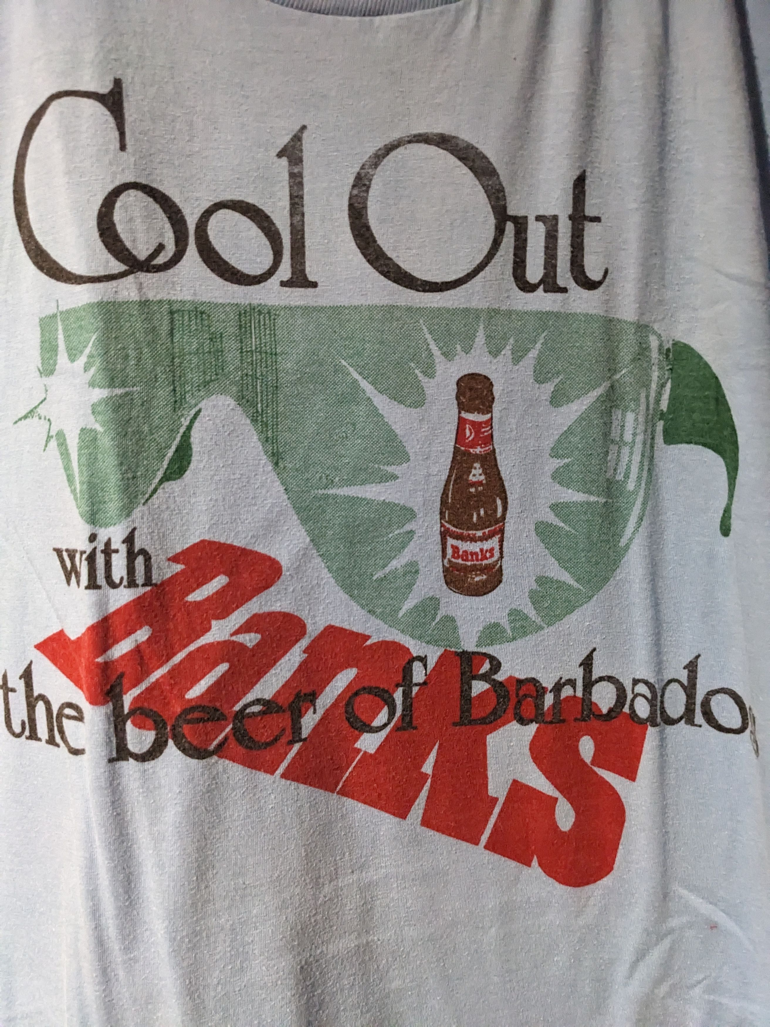American Apparel Vintage 80s Cool Out with the Beer of Barbado Banks T-Shirt Size US L / EU 52-54 / 3 - 2 Thumbnail