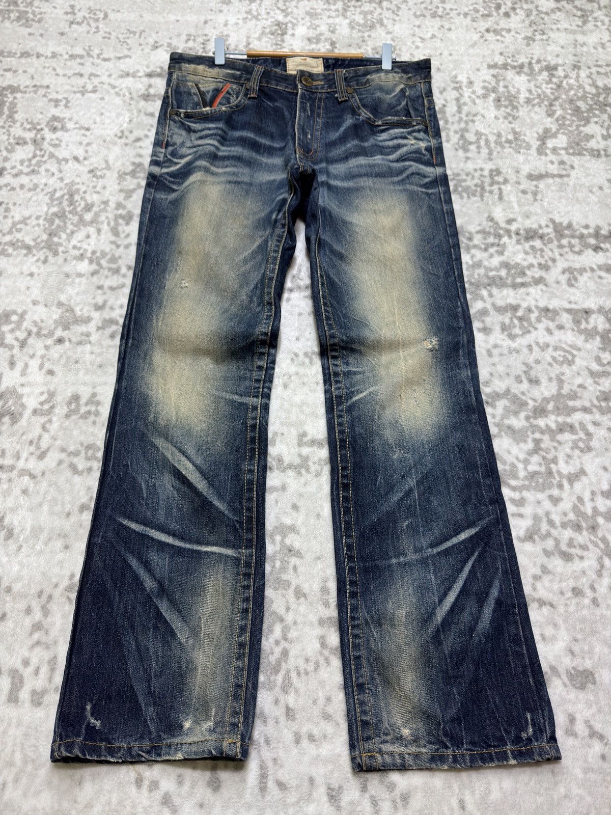 Hysteric Glamour Vintage Lolita Mud Wash Distressed Clawmark Zipper Pocket Size US 35 - 1 Thumbnail