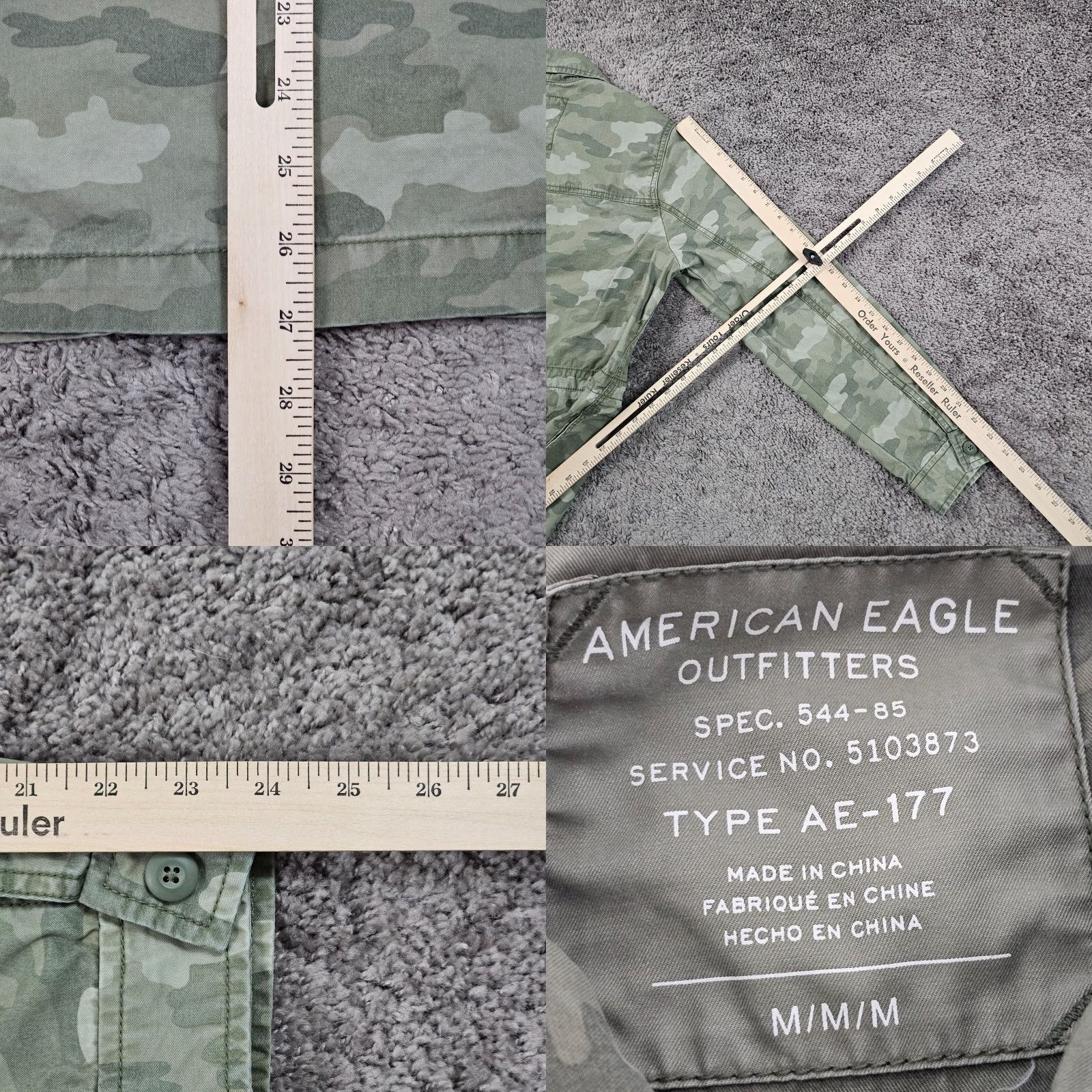 American Eagle Outfitters VINTAGE American Eagle Outfitters Military Jacket Men Medium M Green Camo Cotton Utility Size US M / EU 48-50 / 2 - 8 Thumbnail