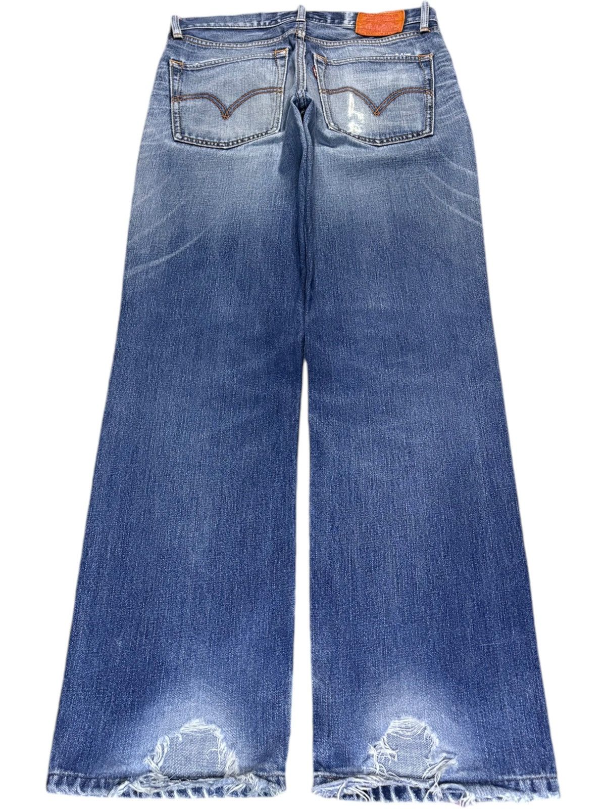 Levi's Vintage 90s Levis 502 Faded Wash Distressed Loose Jeans Size US 32 / EU 48 - 2 Thumbnail