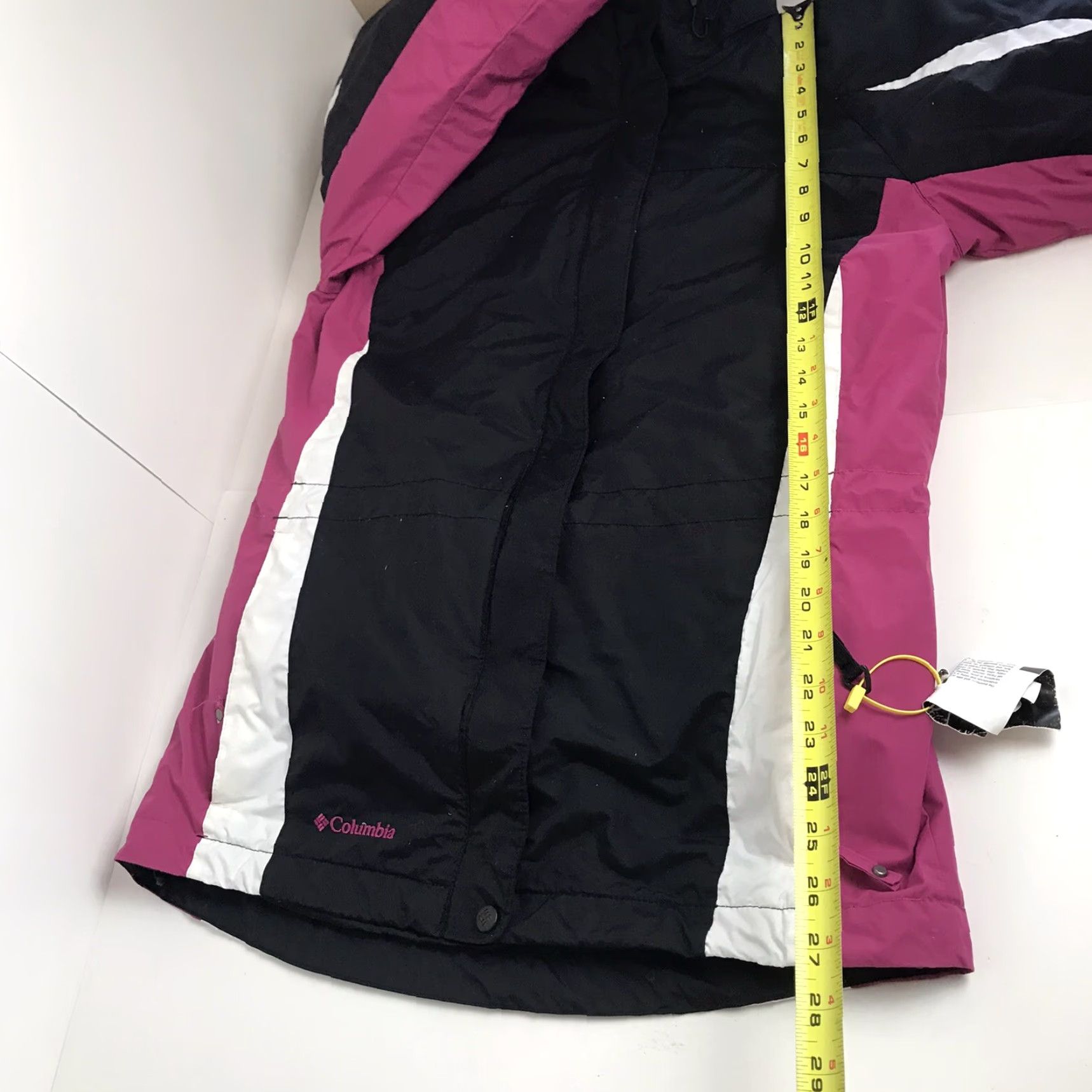 Columbia Interchange Gorpcore Puffer Jacket Womens S Black Pink Ski Winter